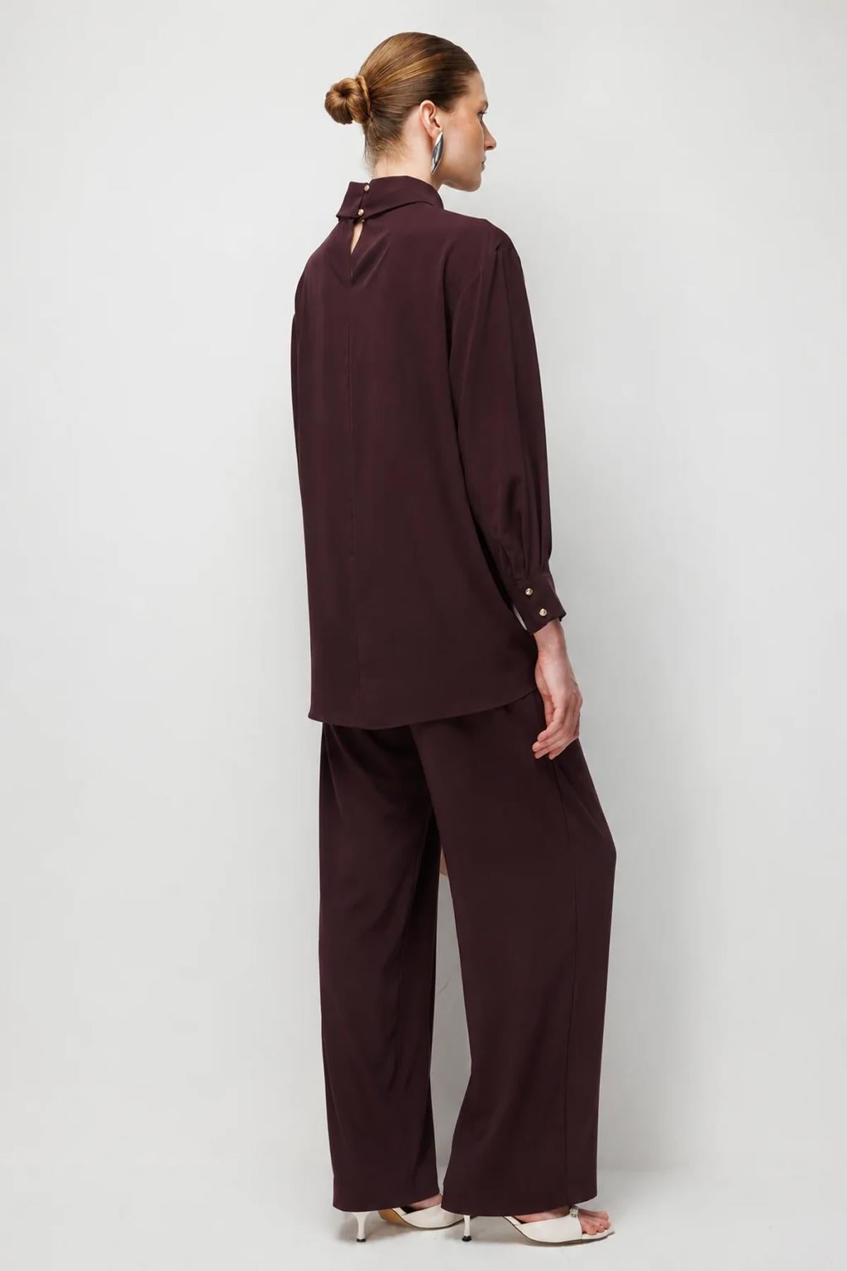 Drape Detaylı Tunik Ve Pantolon Takım