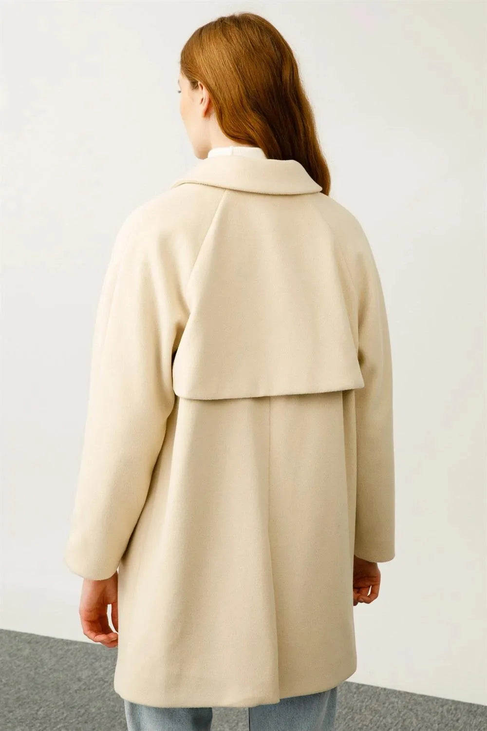 Gold Buttoned Cashmere Women's Coat