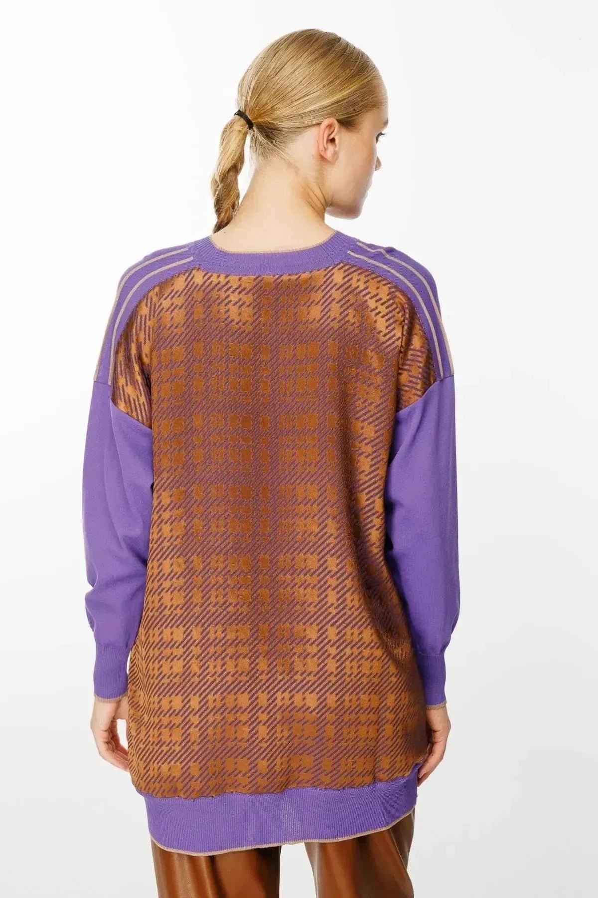 Kare Desenli Triko Tunik