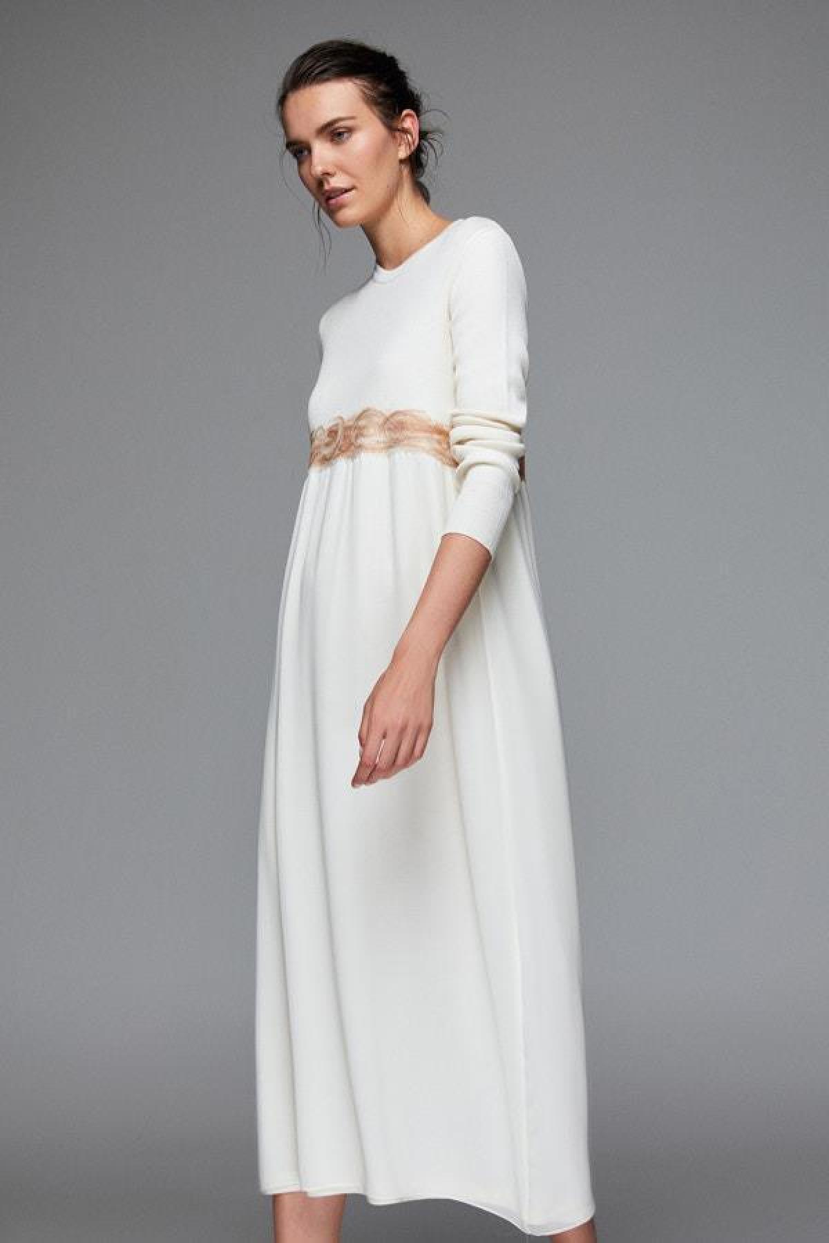 Keçe Detaylı Triko Elbise - Eser Giyim