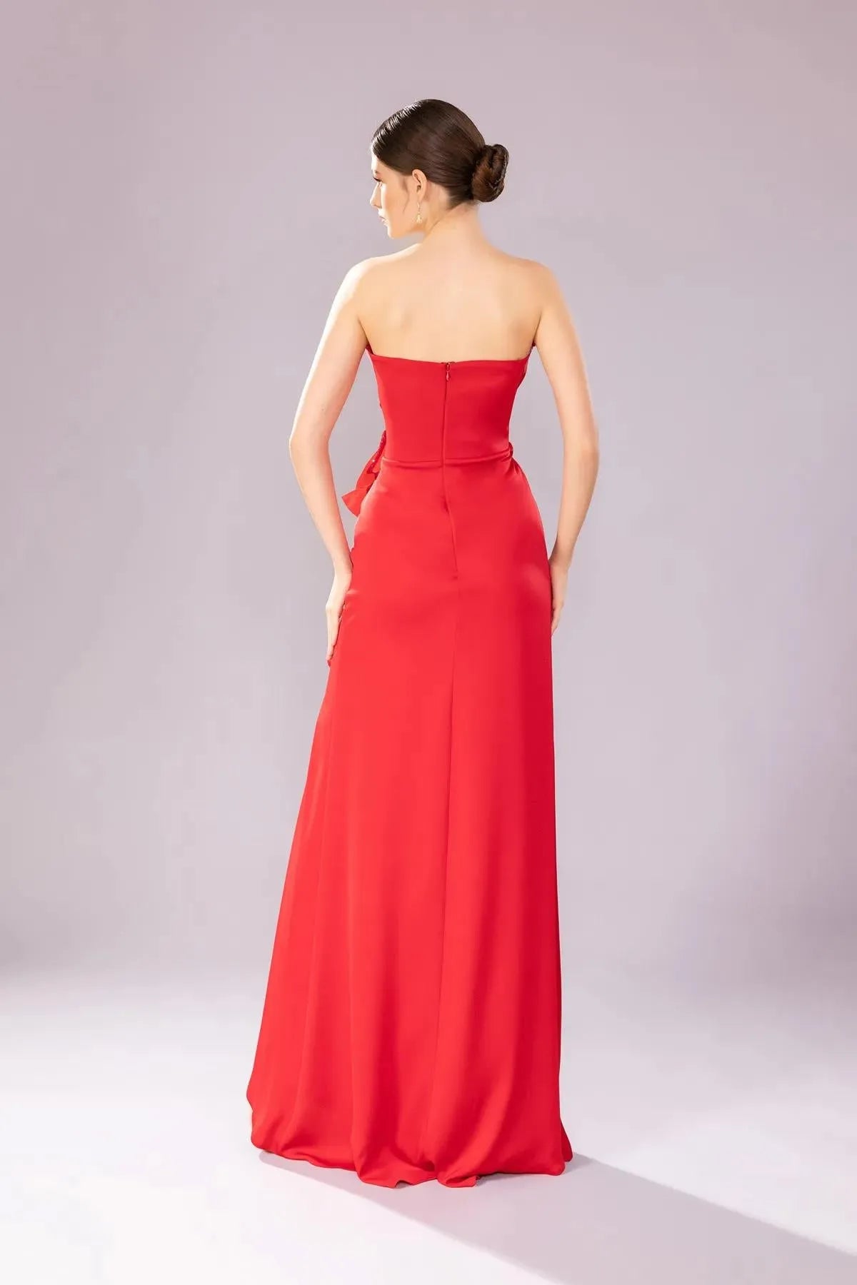 Flounce Skirt Flower Accessory Evening Dress