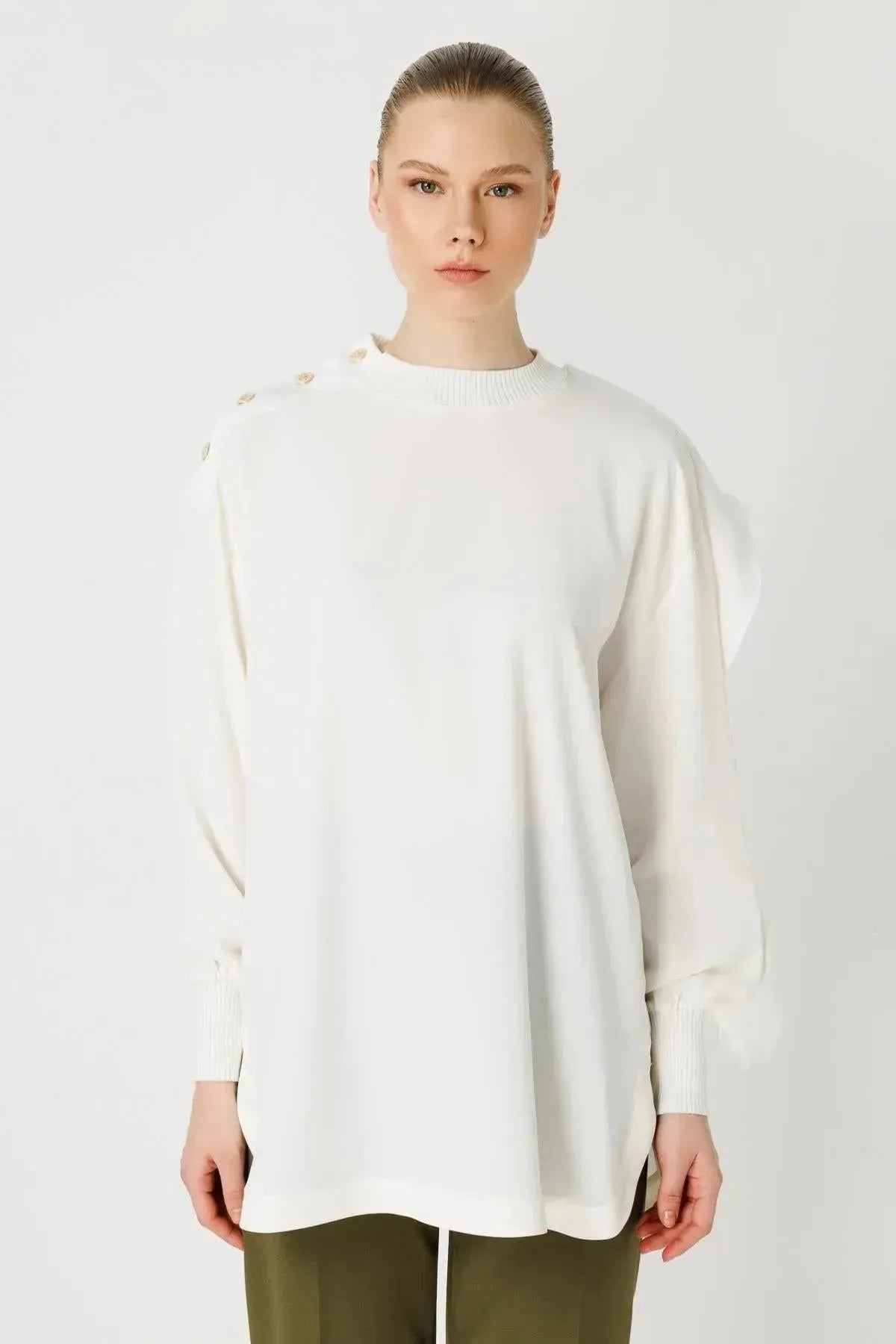 Sleeve Ruffle Detail Tunic