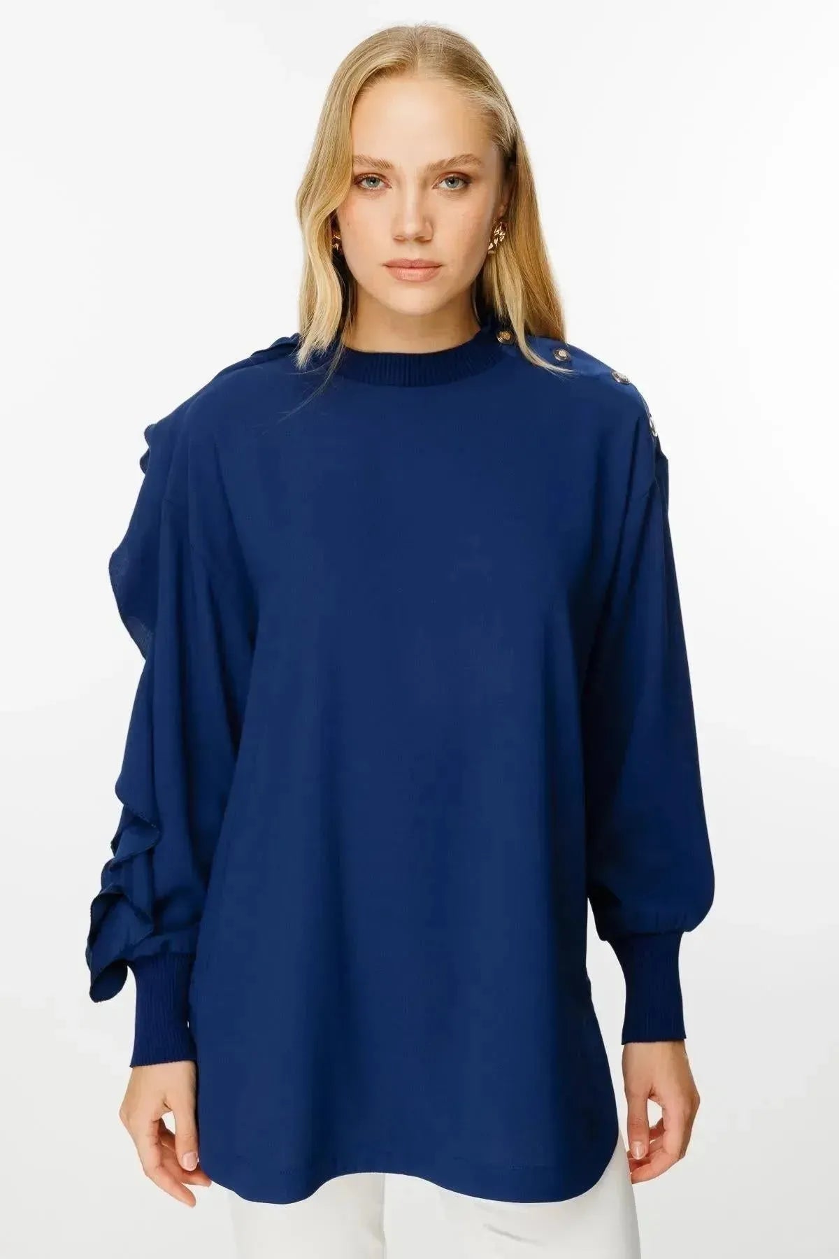 Sleeve Ruffle Detail Tunic
