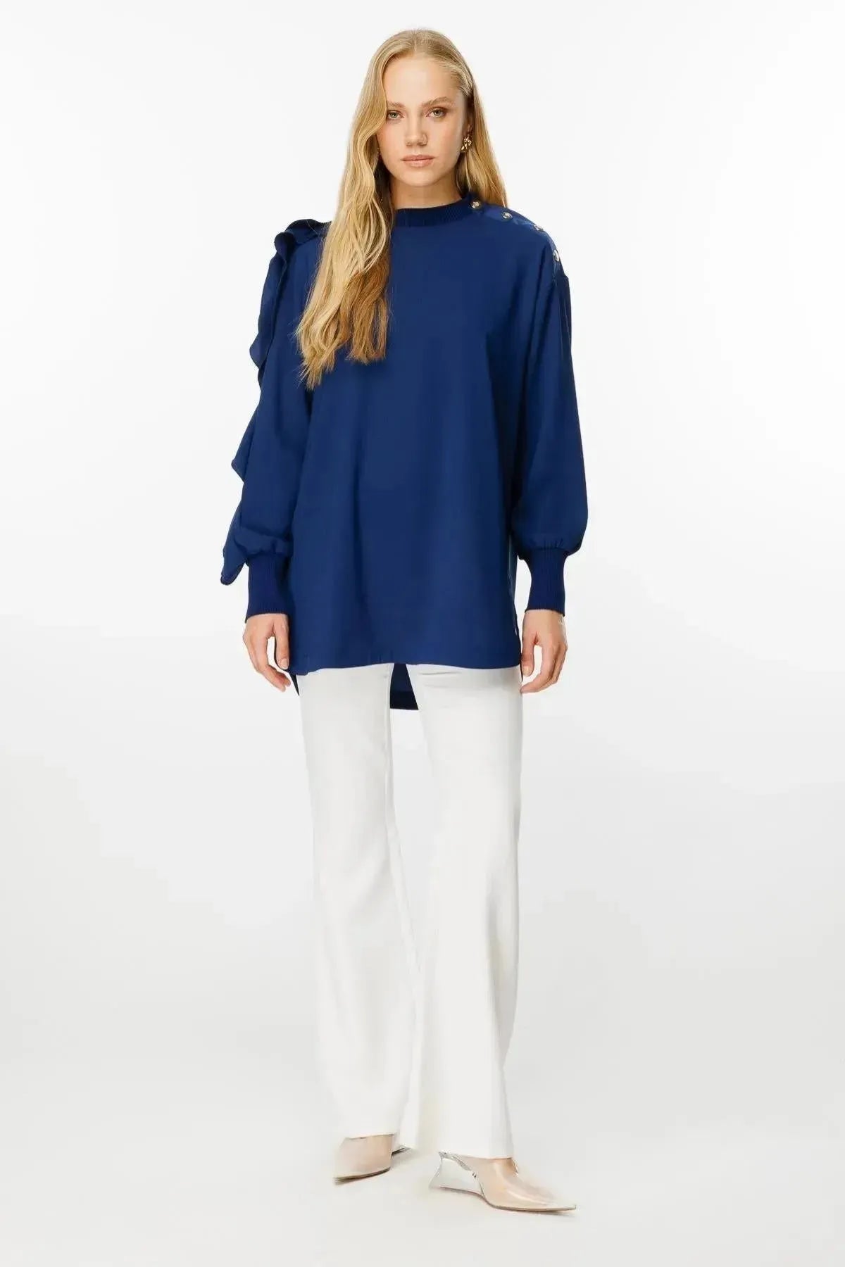 Sleeve Ruffle Detail Tunic