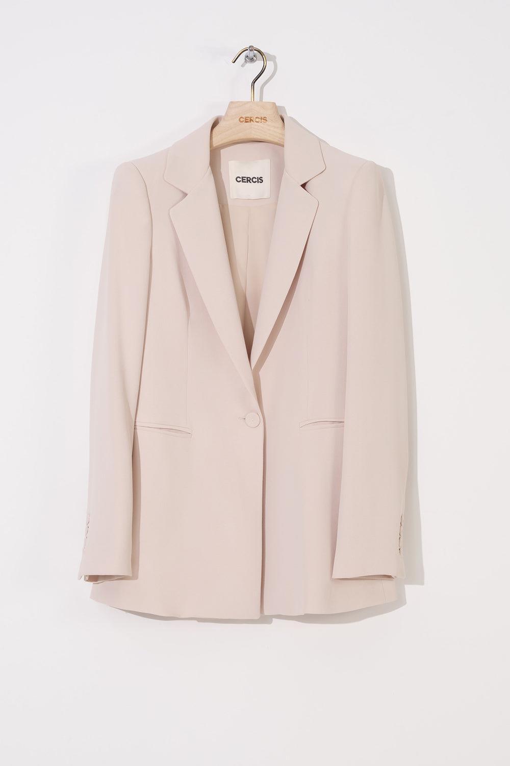 Krep Tek Düğmeli Blazer Kadın Ceket - Eser Giyim