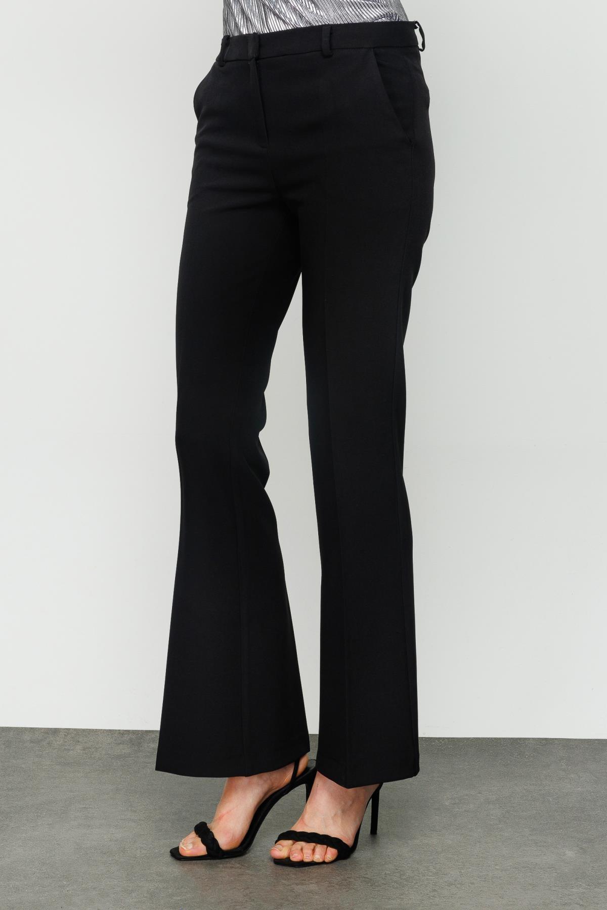 Ekol Likralı Yüksek Bel Bol Paça Kadın Pantolon - Eser Giyim
