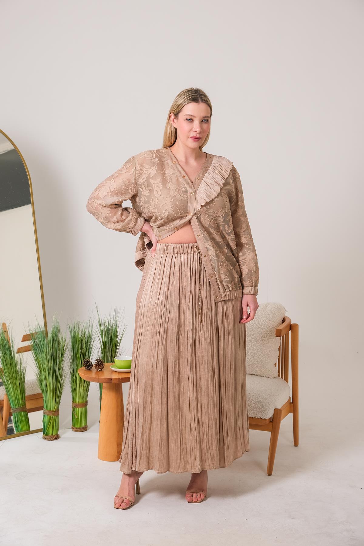 Self Patterned Plus Size Skirt