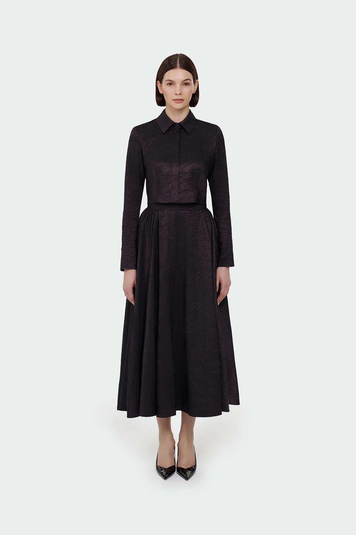Shirt Collar Skirt Set