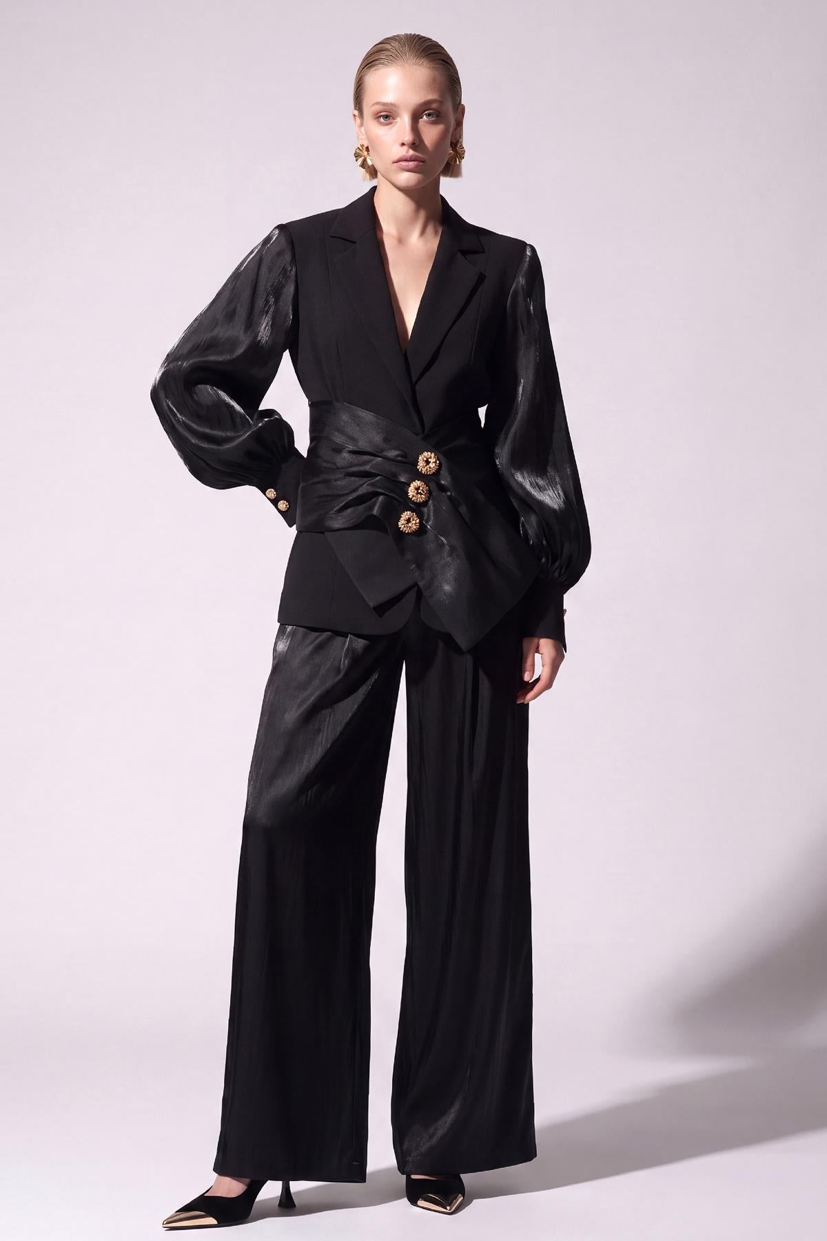 Organze Kol Drapeli Blazer Ceket