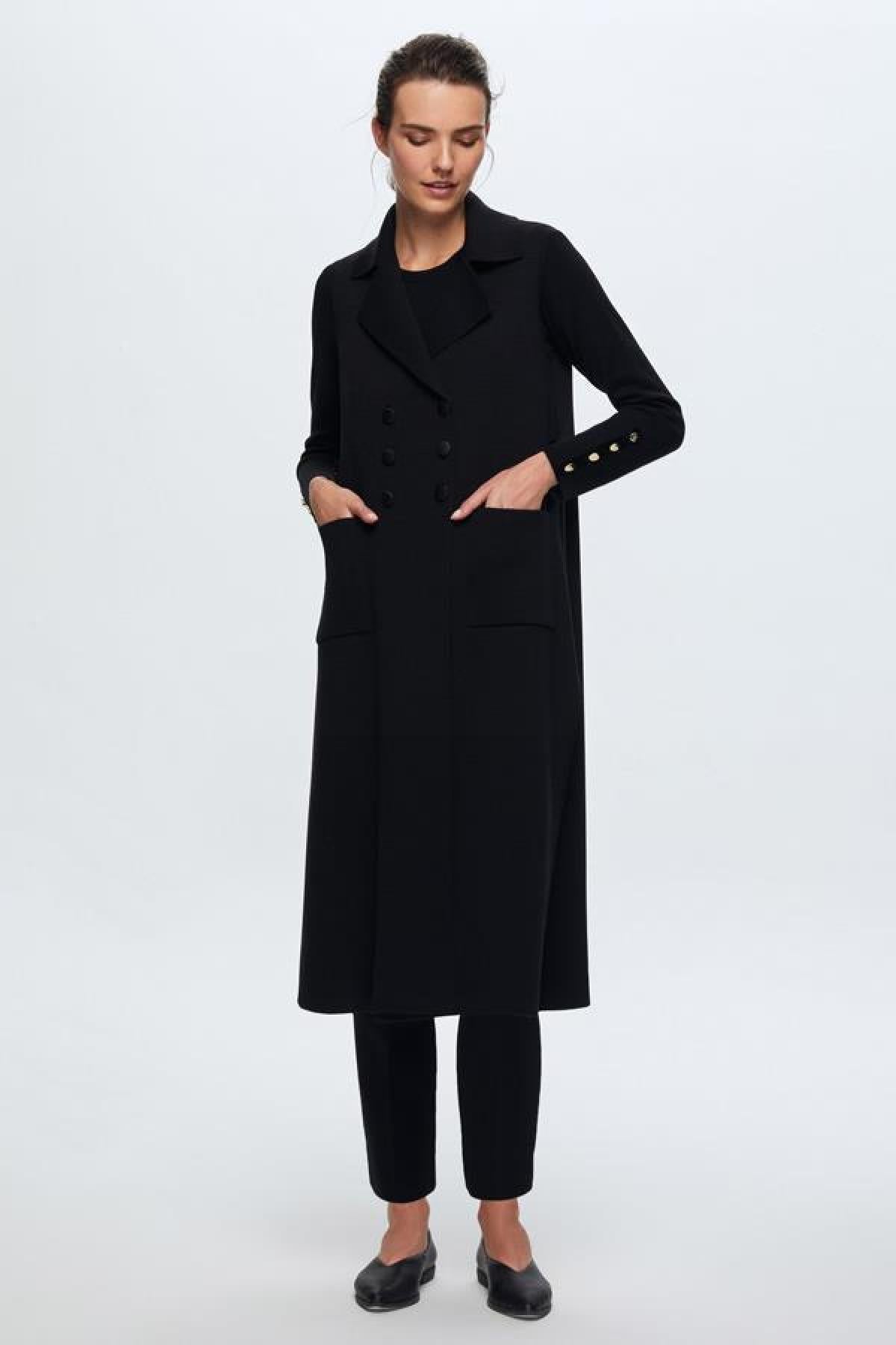 Kruvaze Uzun Triko Kadın Yelek