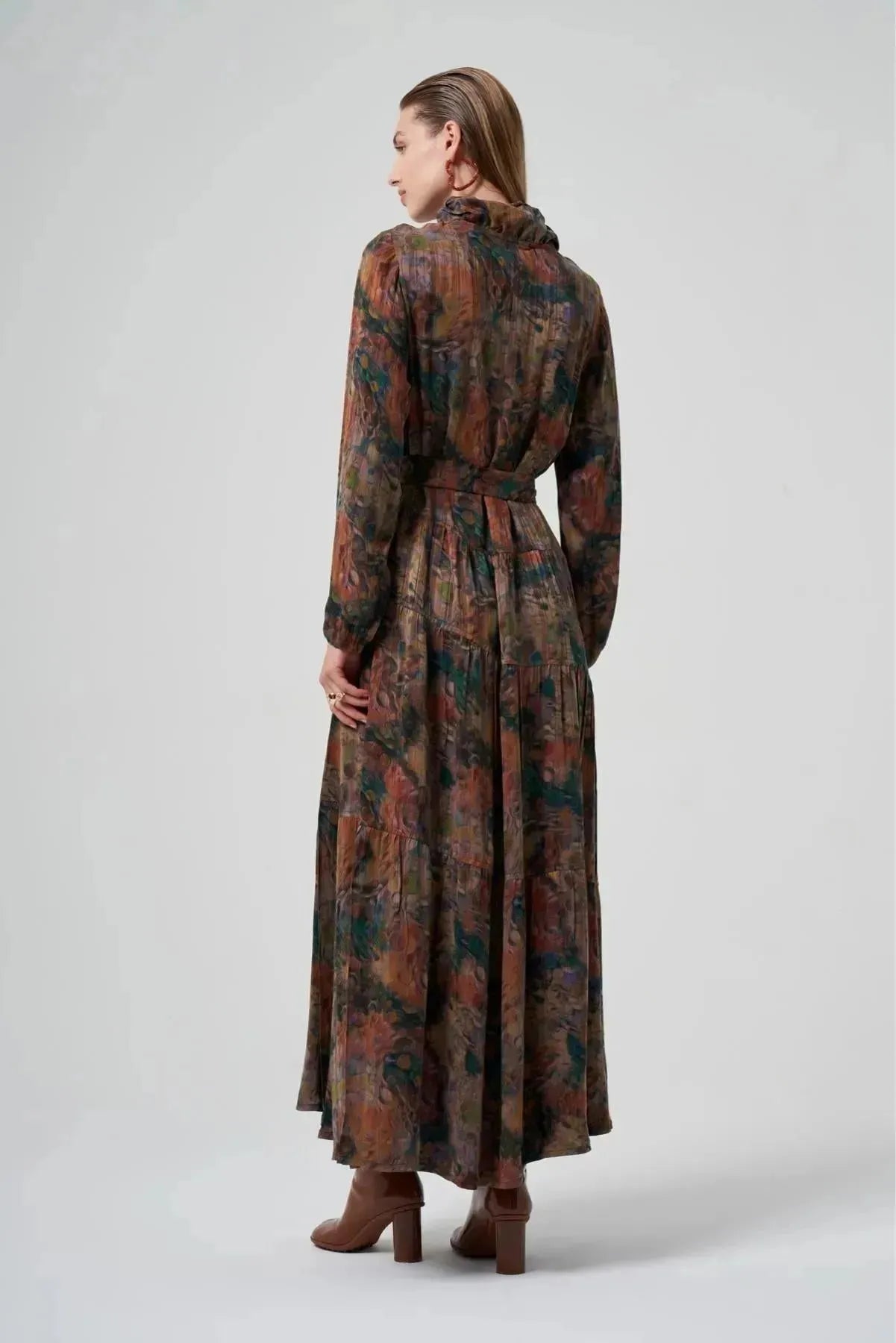 Self Patterned Shirt Dress