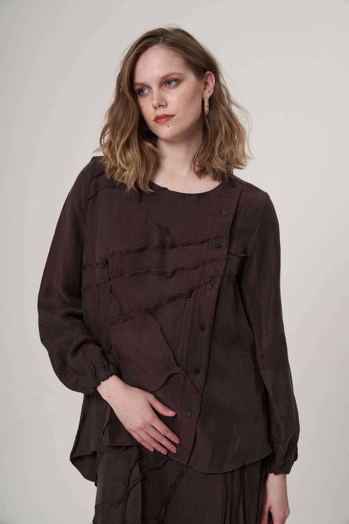 Patchwork Detailed Tunic Skirt Set