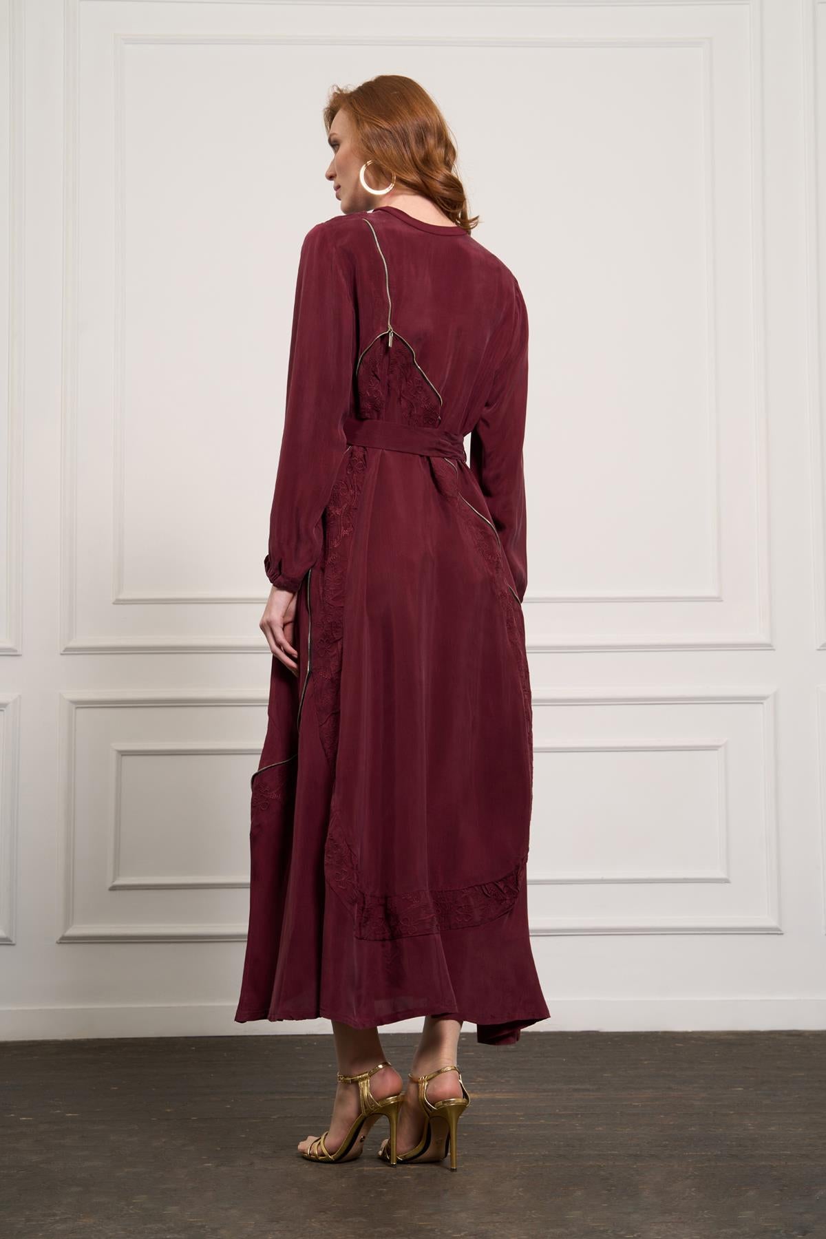 Embroidered Cupro Dress