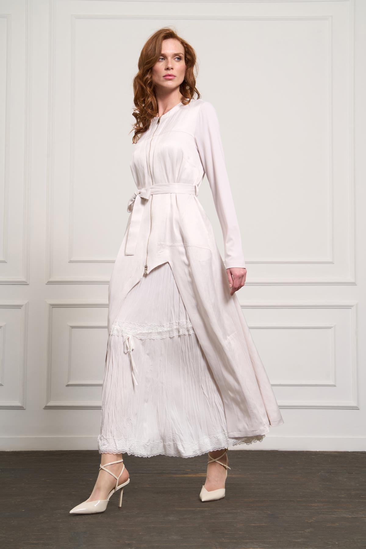 Zipper Detailed Double Shoulder Strap Dress