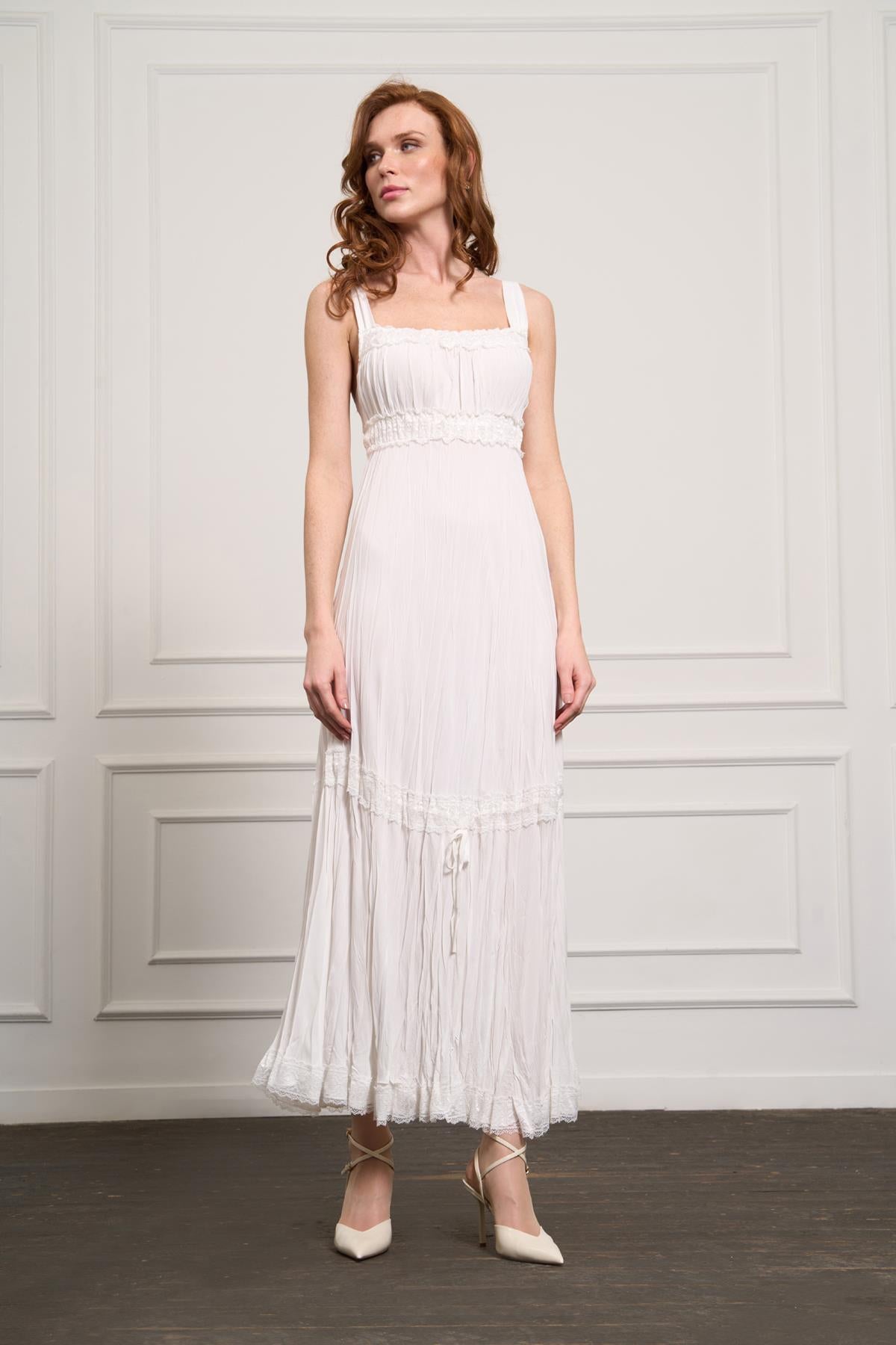 Zipper Detailed Double Shoulder Strap Dress