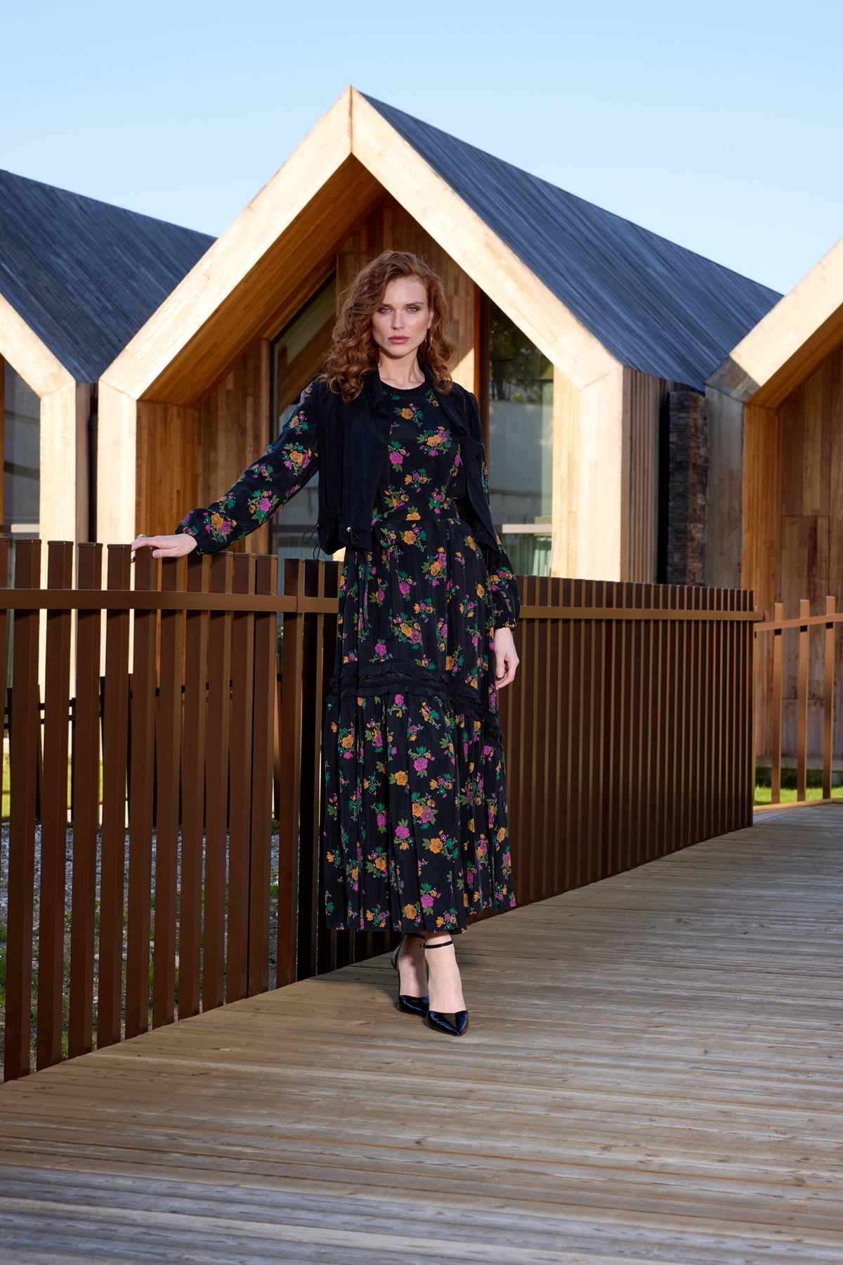 Cupro Dress with Vest