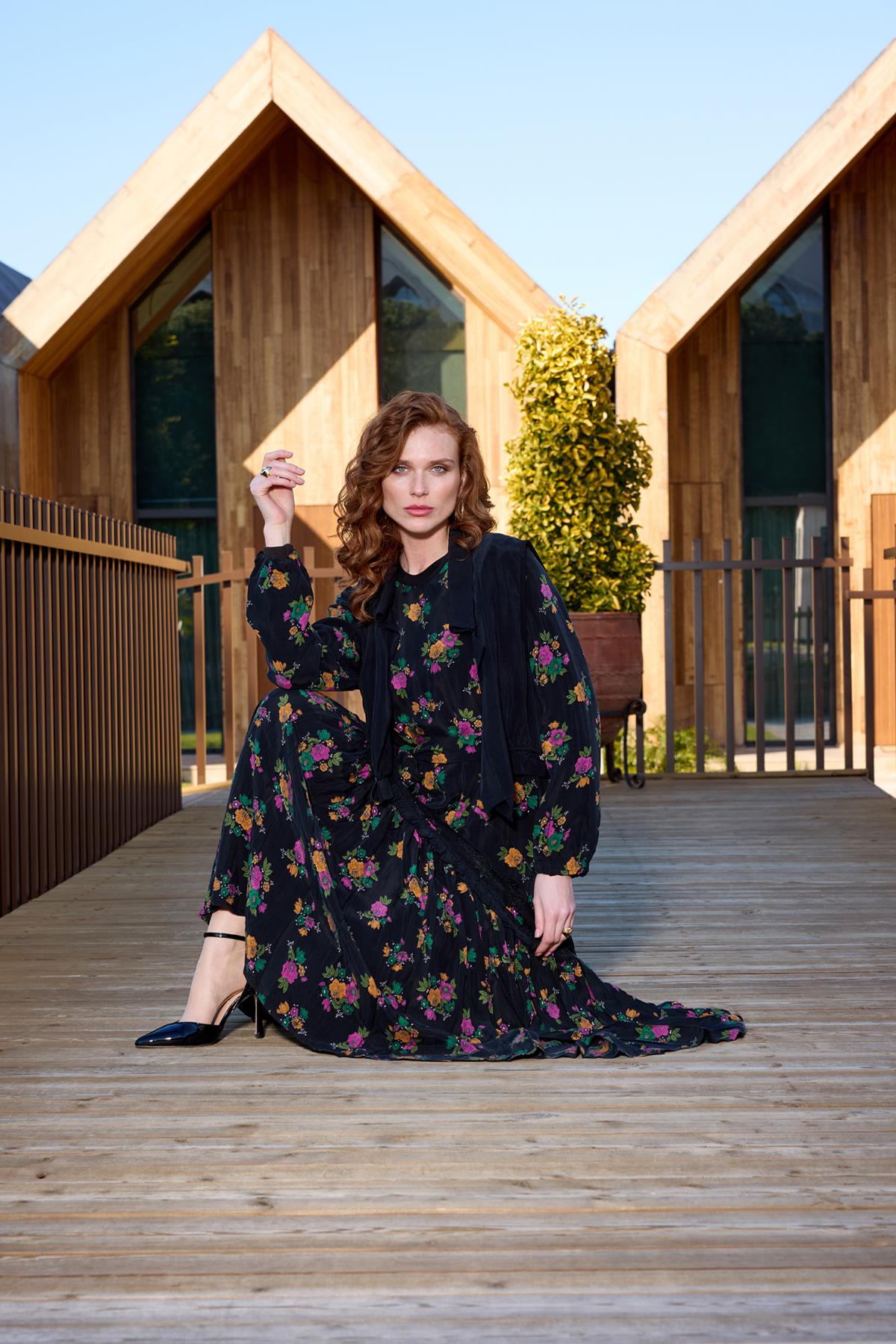 Cupro Dress with Vest