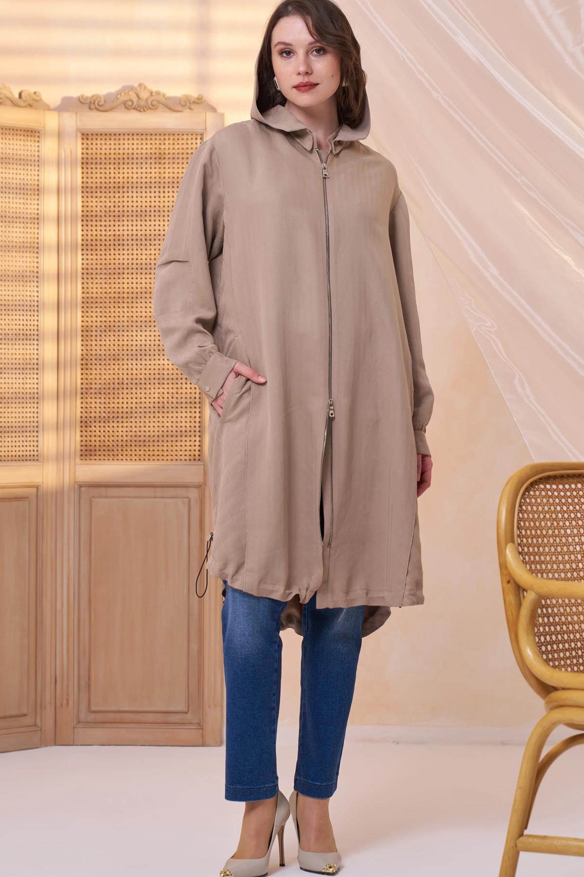 Front Zippered Hooded Cape