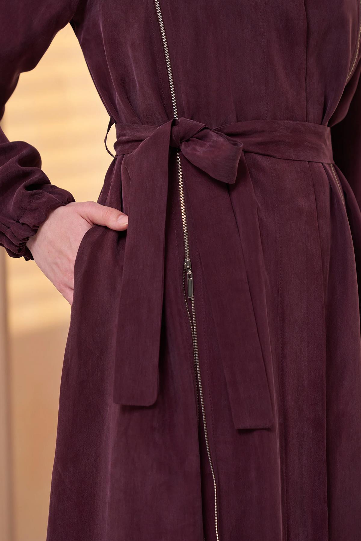 Fermuar Detaylı Cupro Ferace