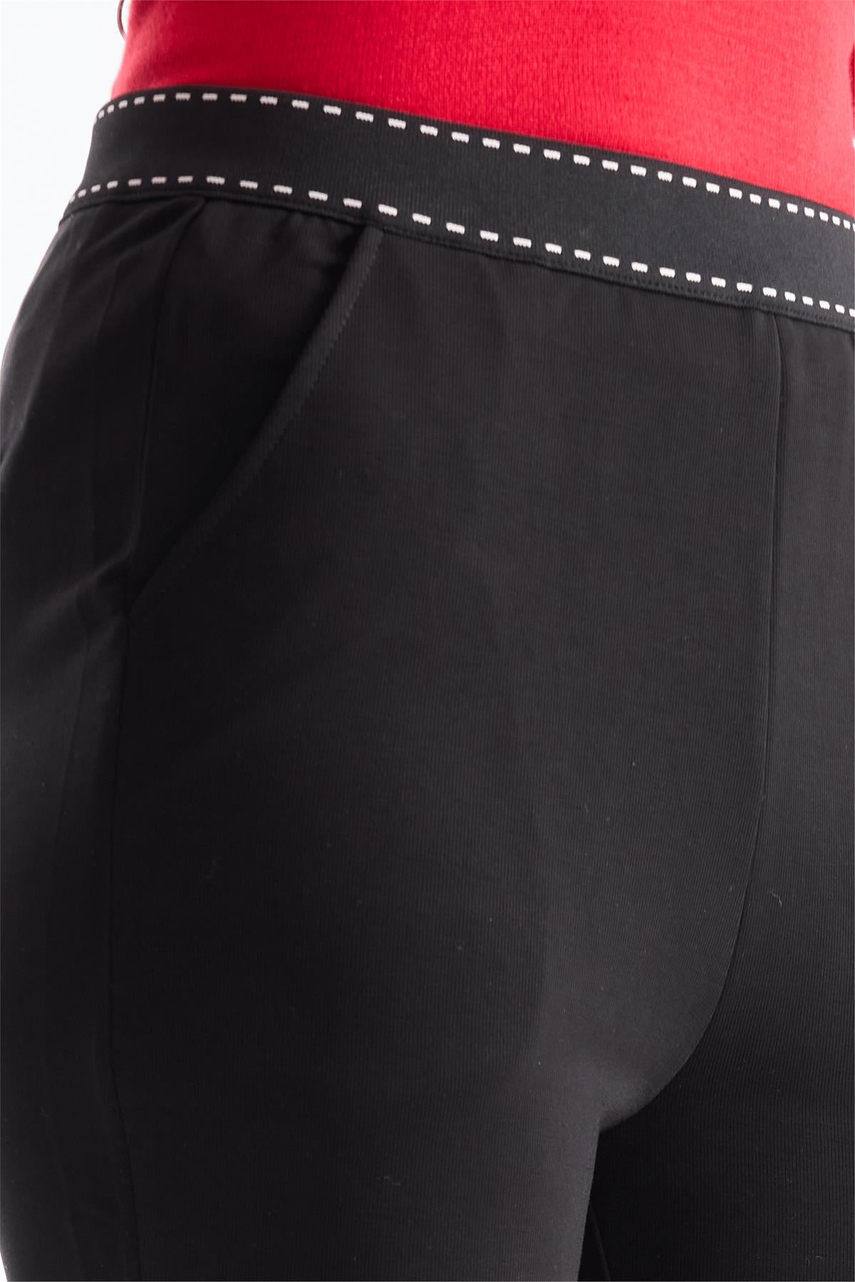 Beli Lastikli İspanyol Paça Pantolon