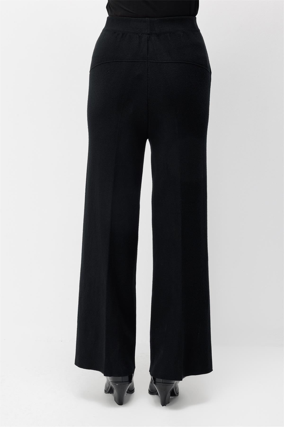 Beli Lastikli Bol Paça Triko Pantolon