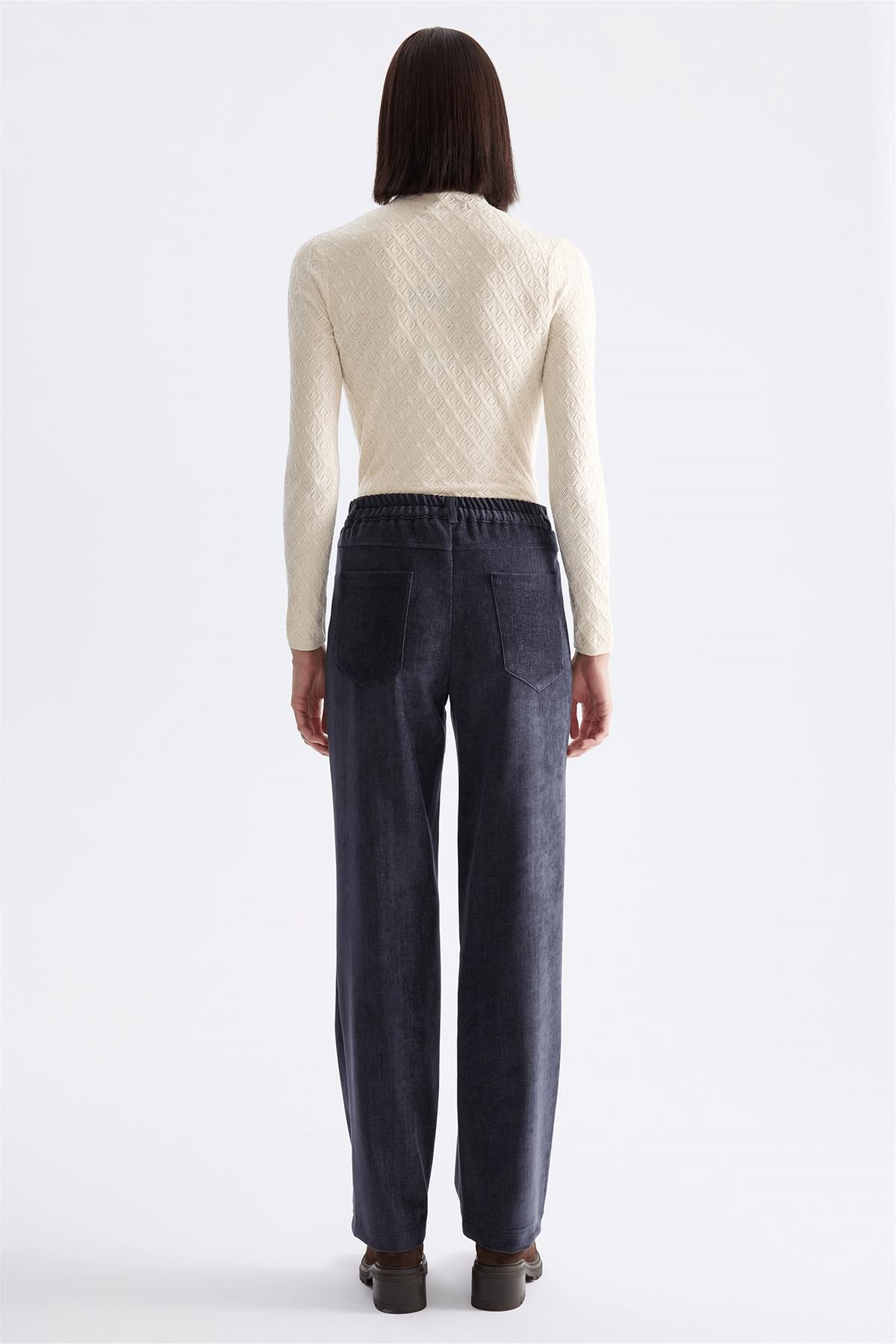 High-Waist Straight-Leg Trousers