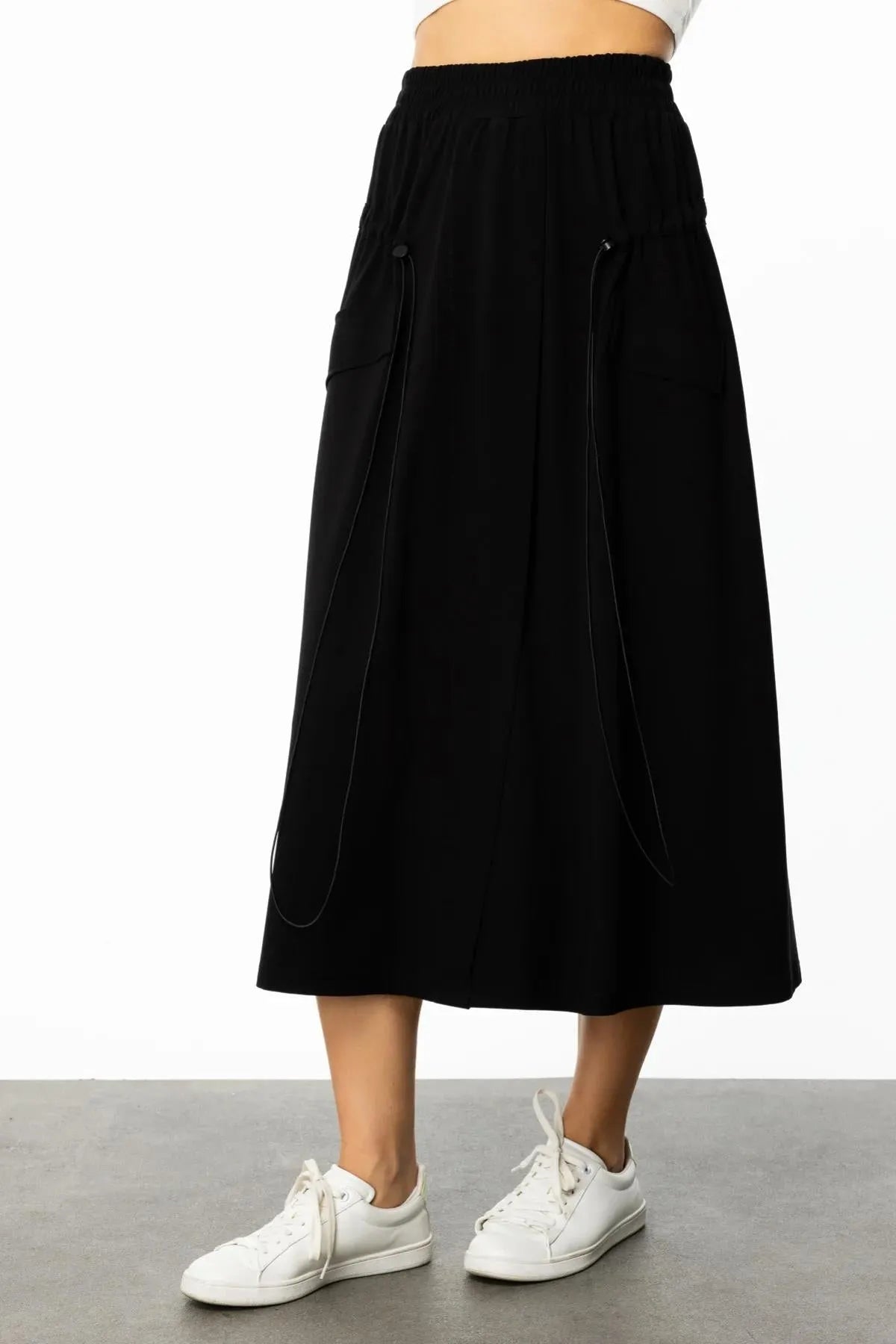 Long Stoppered Combed Cotton Skirt