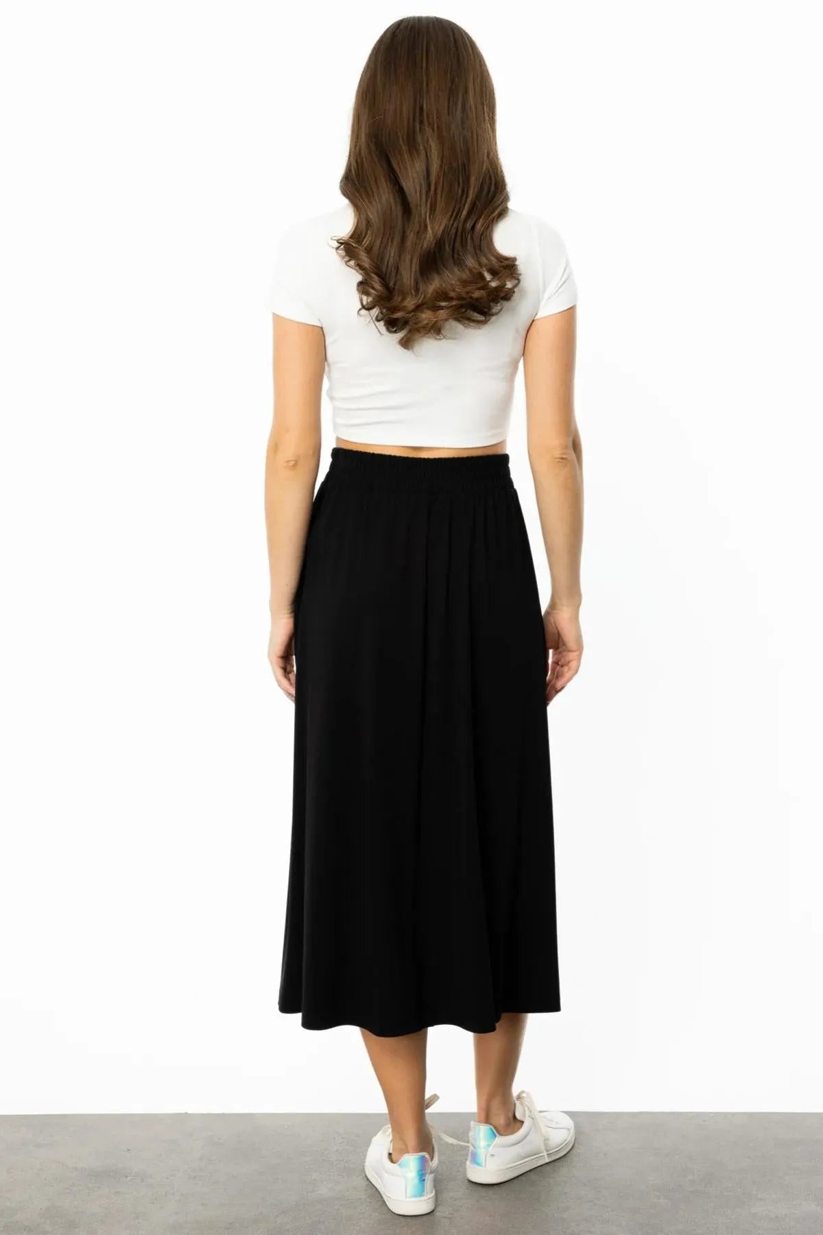 Long Stoppered Combed Cotton Skirt