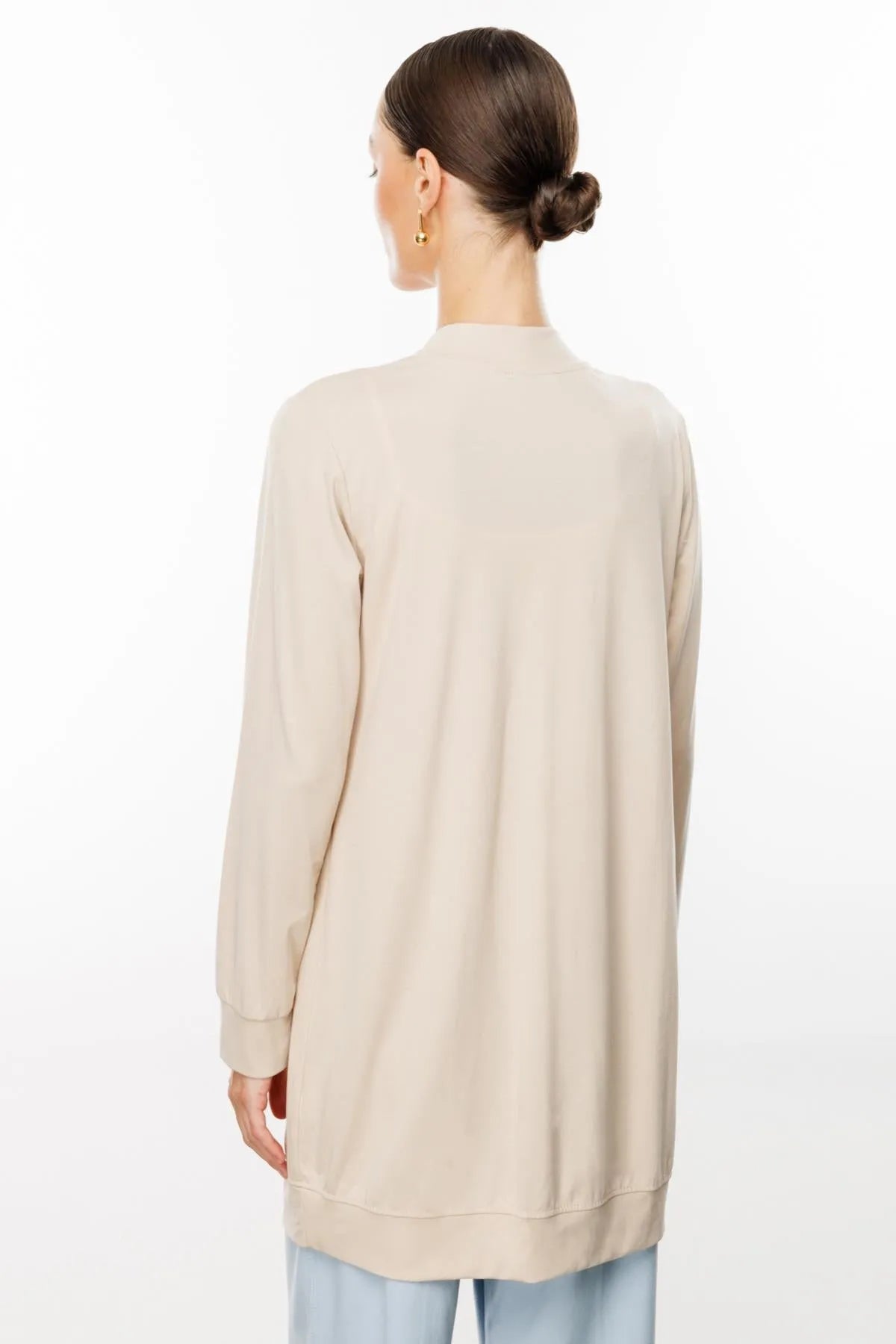 Ribbed Long Combed Cotton Cardigan