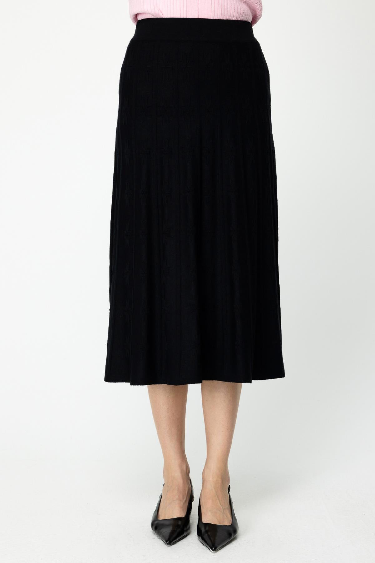 Self Patterned Midi Skirt