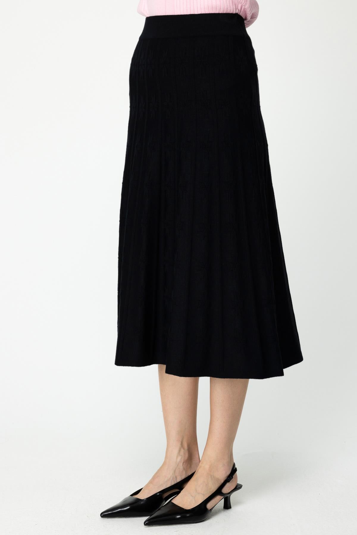 Self Patterned Midi Skirt