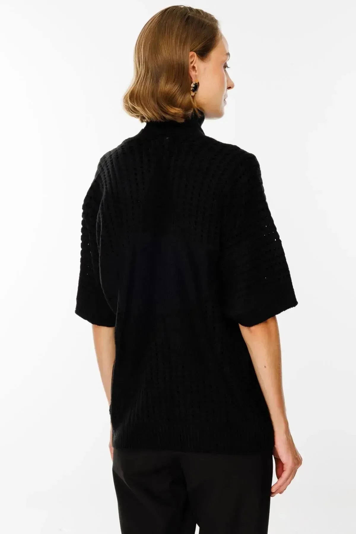 Mesh Patterned Back Star Cardigan