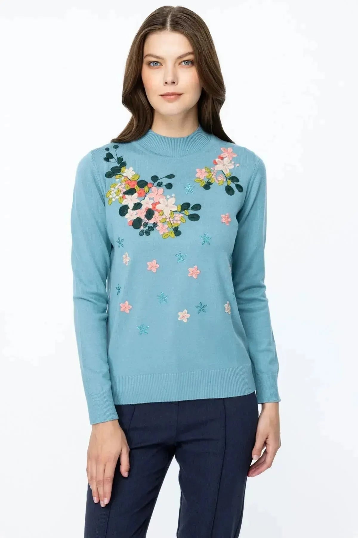 Floral Embroidered Sweater