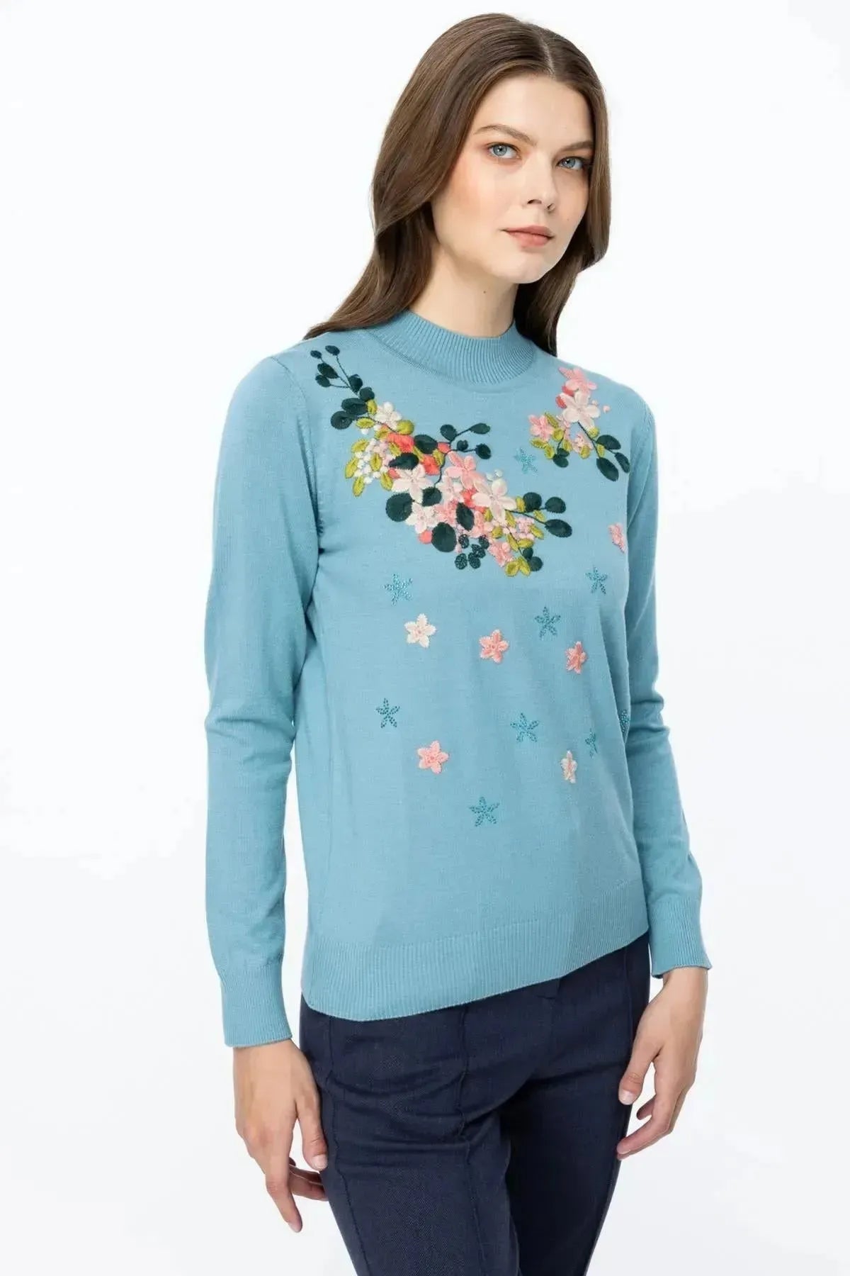 Floral Embroidered Sweater