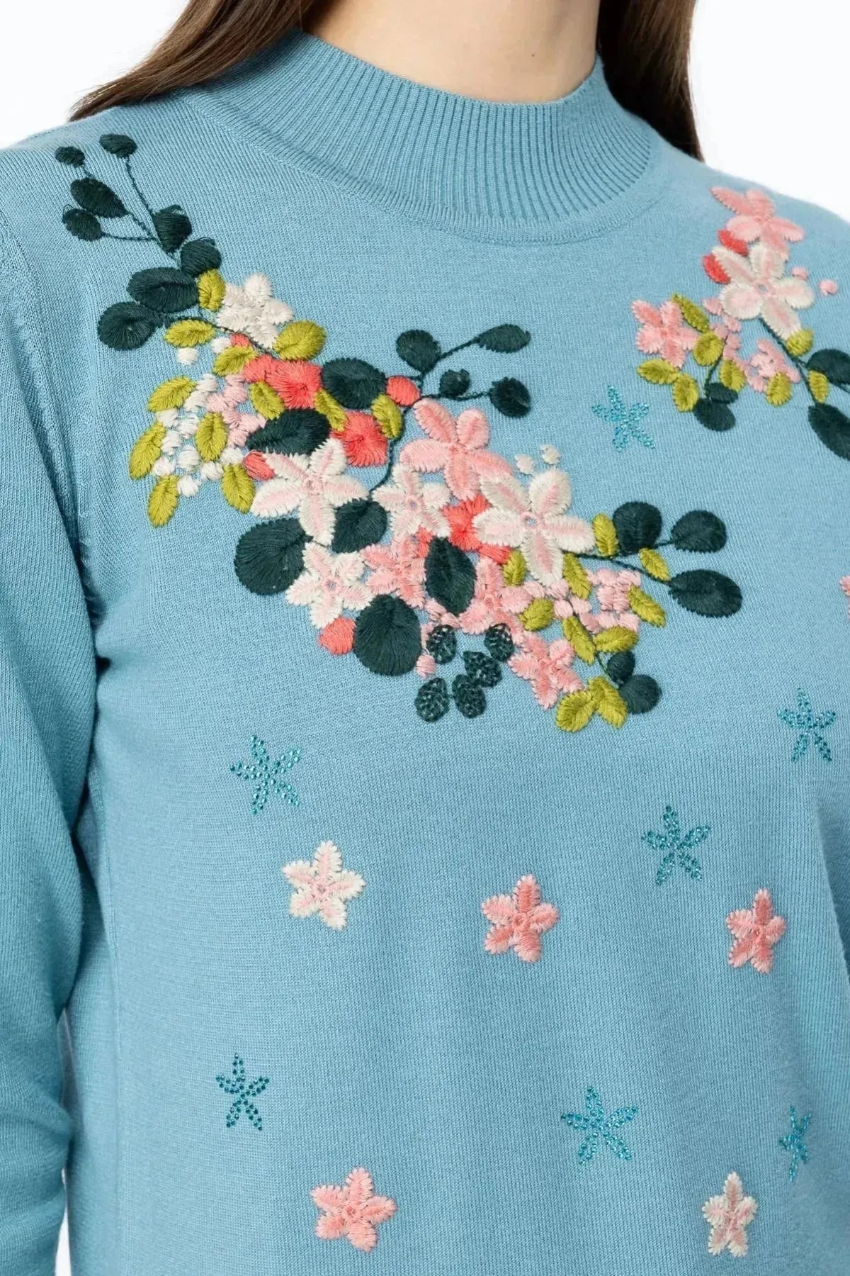 Floral Embroidered Sweater