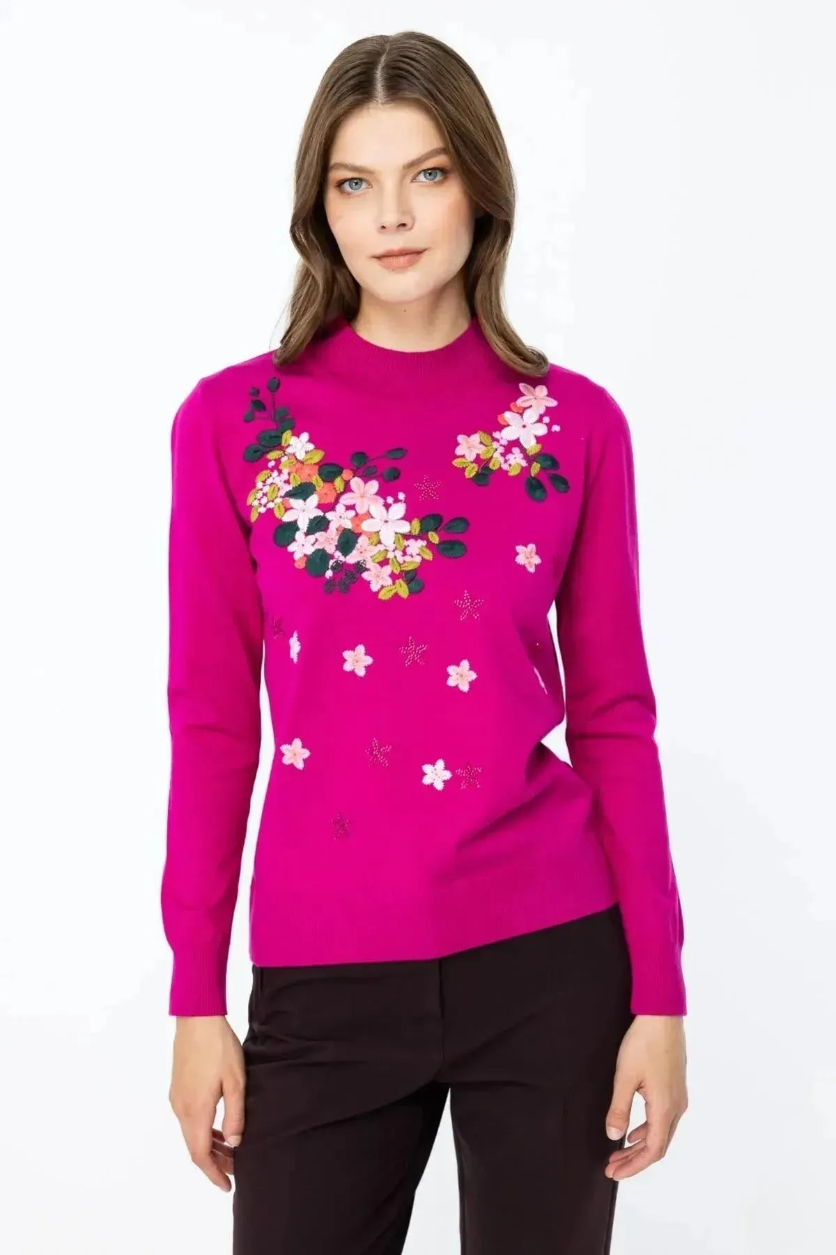 Floral Embroidered Sweater