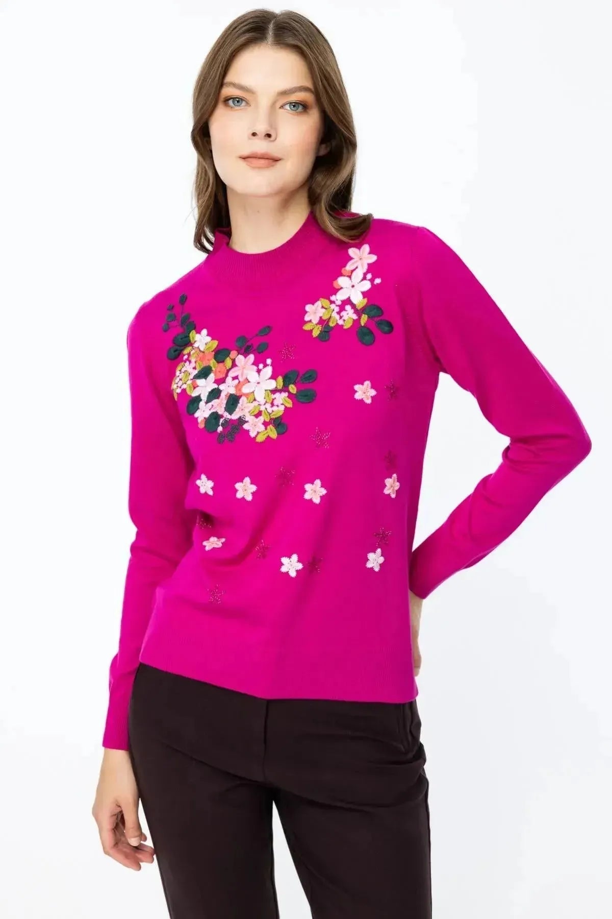 Floral Embroidered Sweater