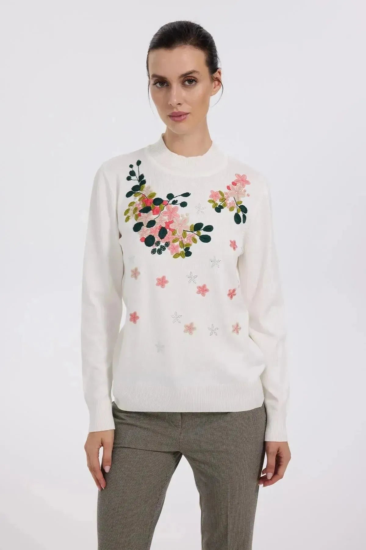 Floral Embroidered Sweater
