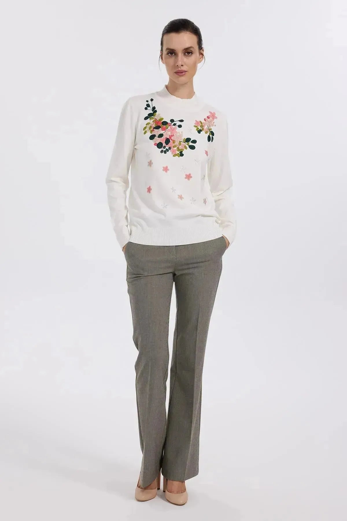 Floral Embroidered Sweater