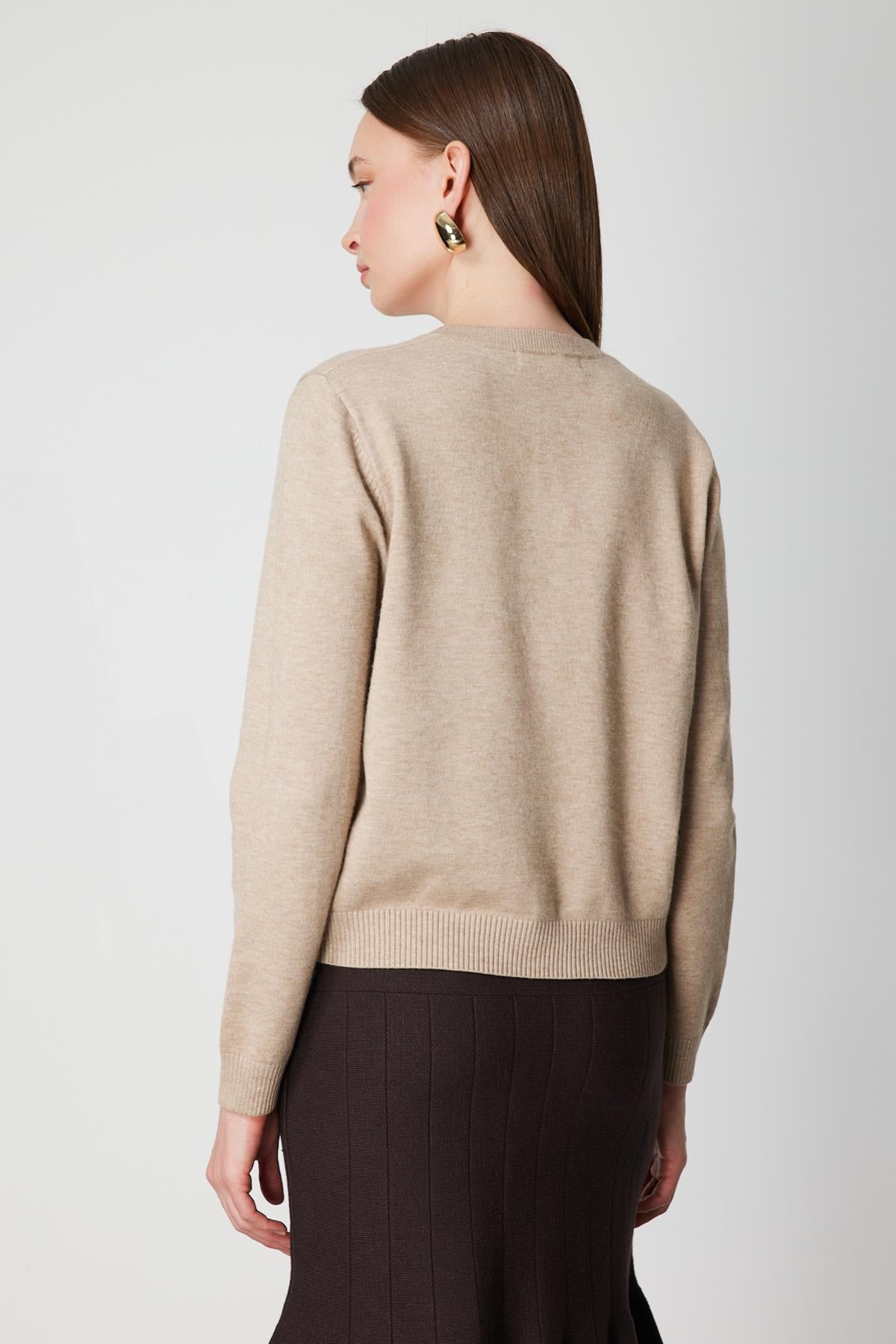 Renkli Çiçek İşlemeli Triko Hırka