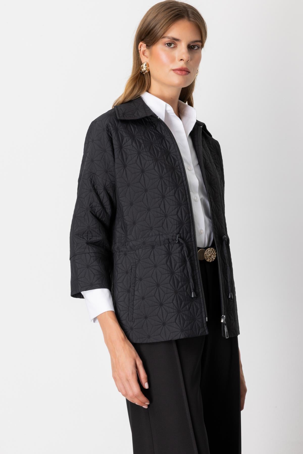 Quilted Jacket with Drawstring Waist