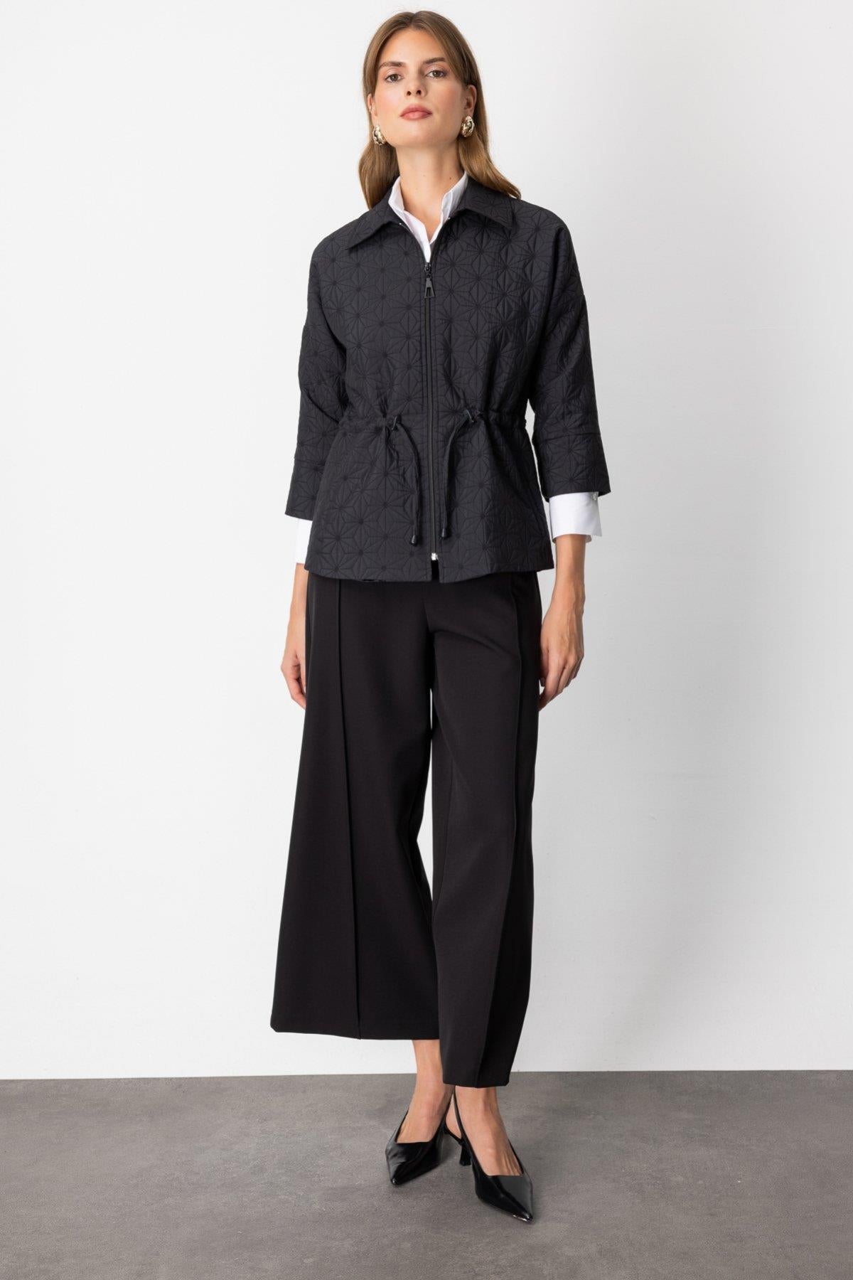 Quilted Jacket with Drawstring Waist