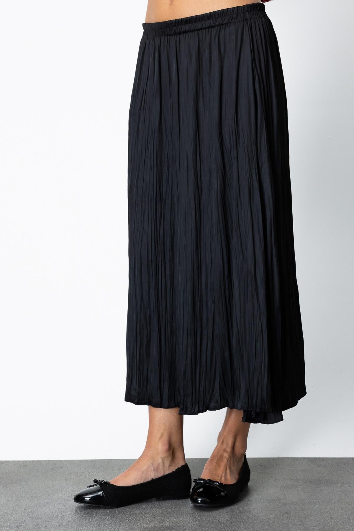 Kırışık Görünümlü Midi Etek