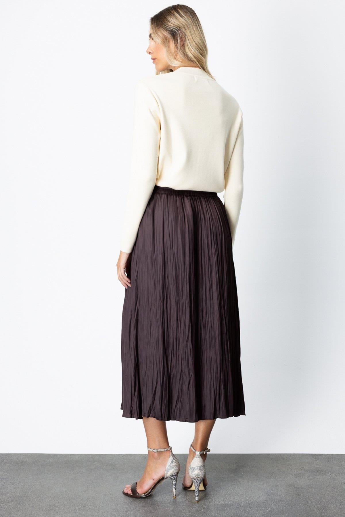 Kırışık Görünümlü Midi Etek