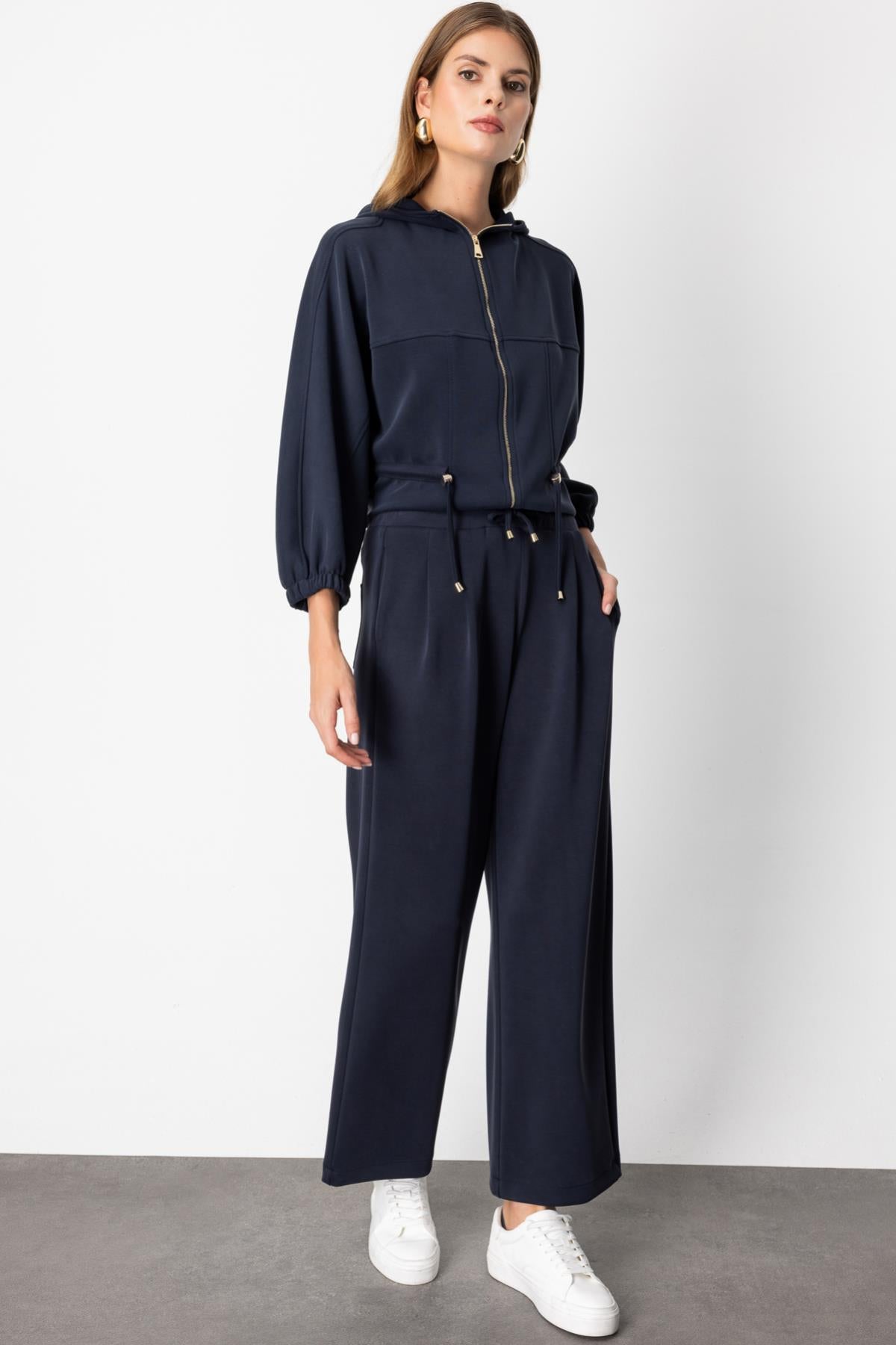 Pleated Trousers with Tie Waist