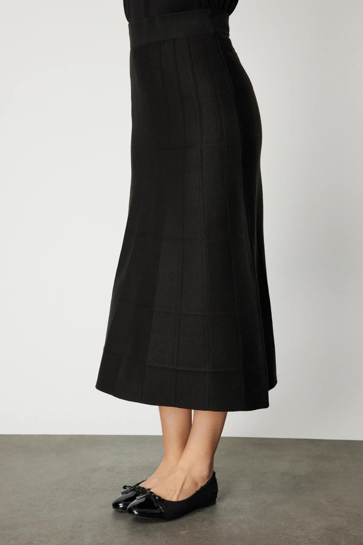 Dikişli Midi Boy Triko Etek