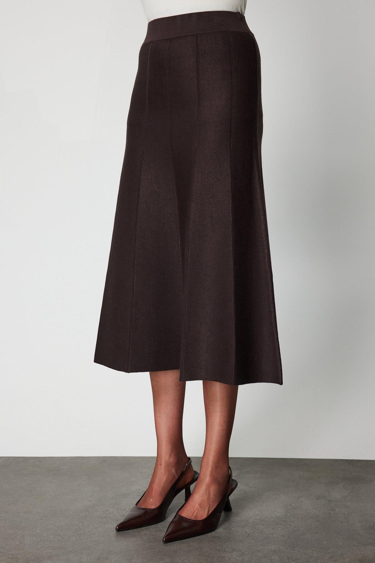 Pileli Midi Triko Etek