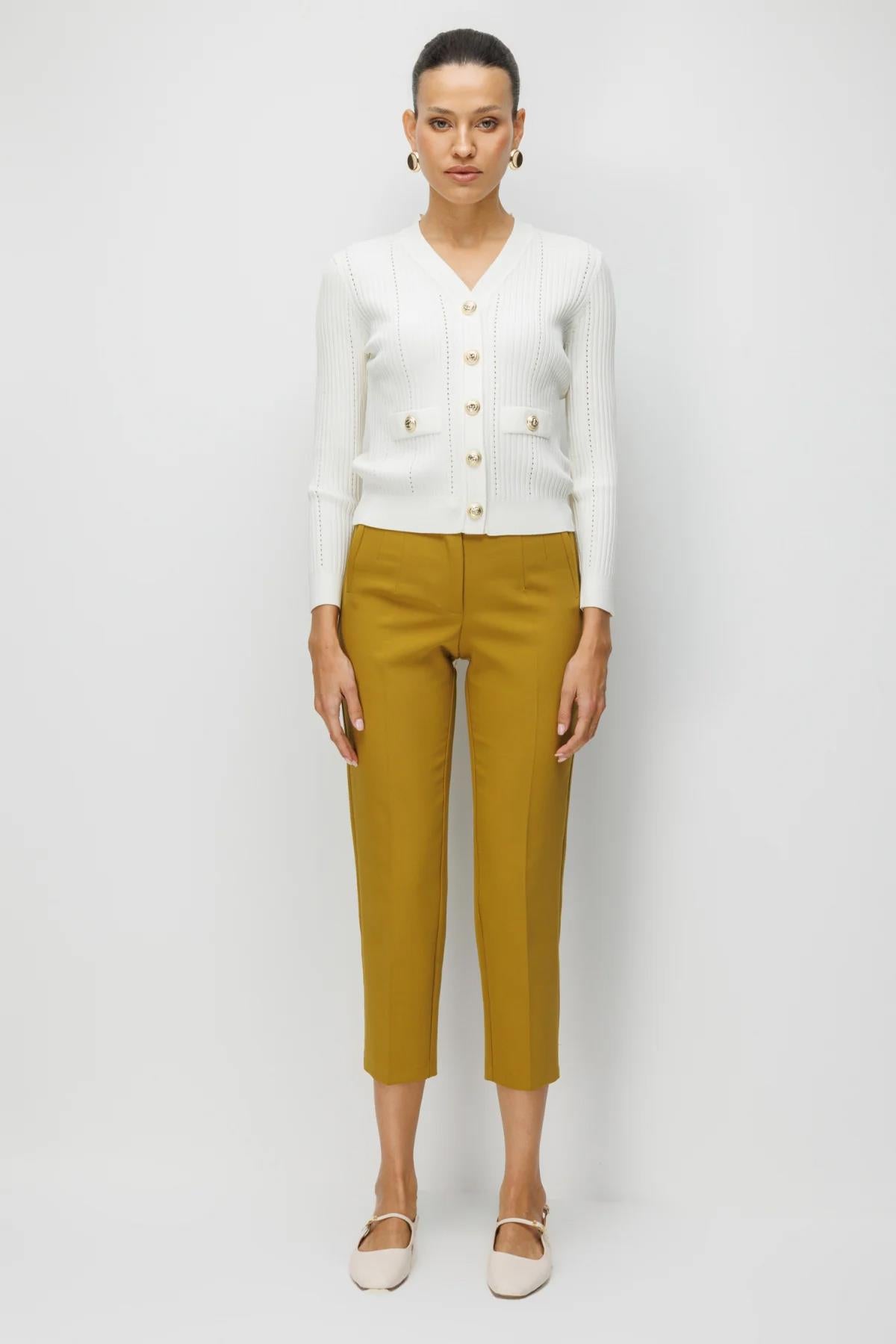 V Yaka Fitilli Triko Hırka