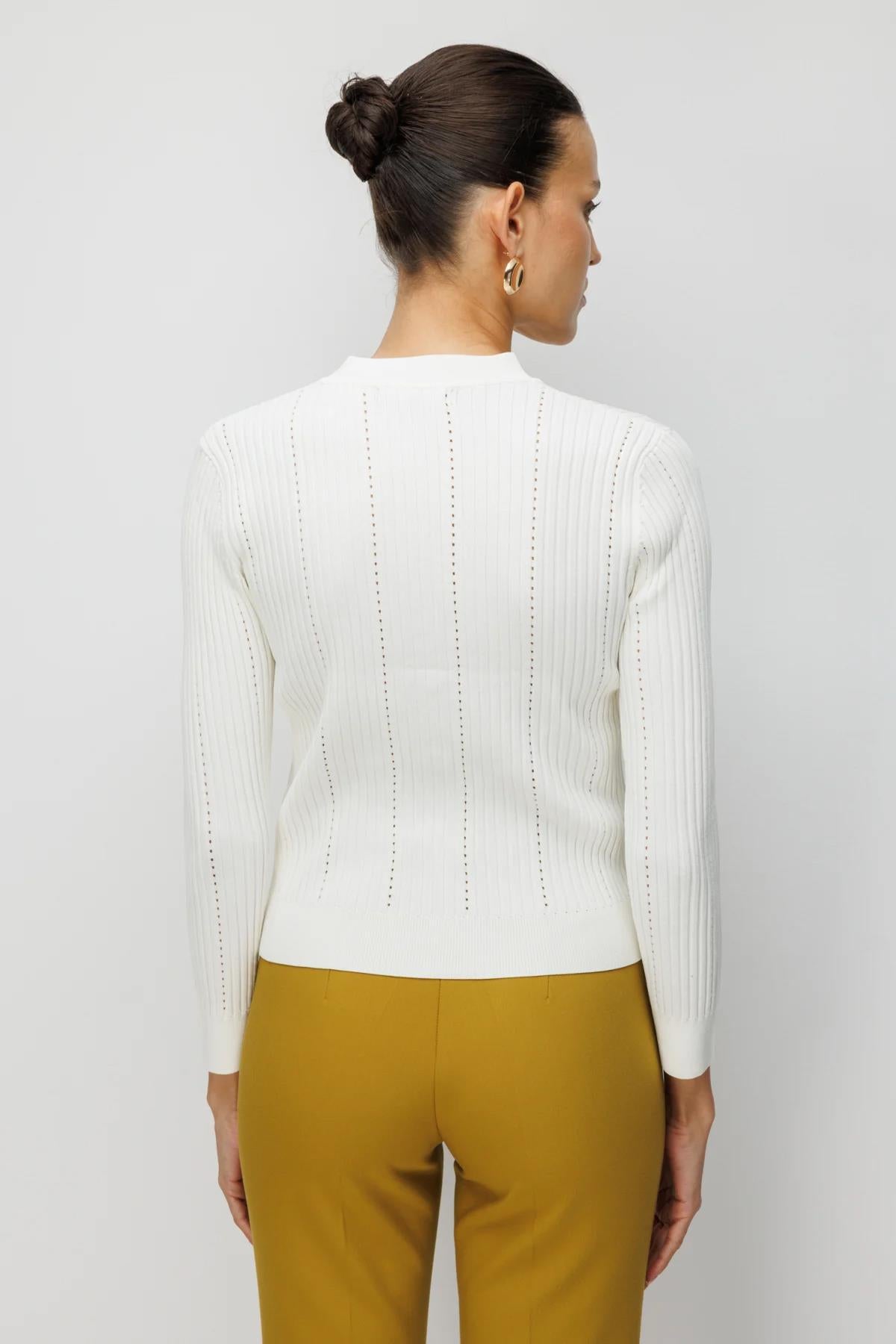 V Yaka Fitilli Triko Hırka