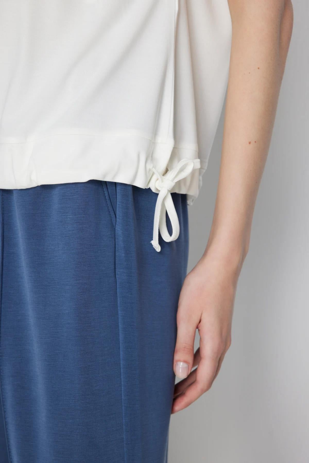 Blouse with Pleated Sleeves and Tie Waist